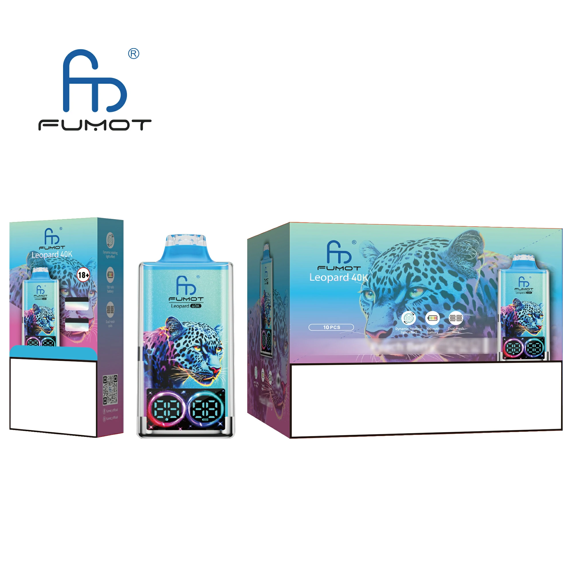 Fumot Randm Leopard 40000 40K Bouffées RGB Vape jetable - image 10