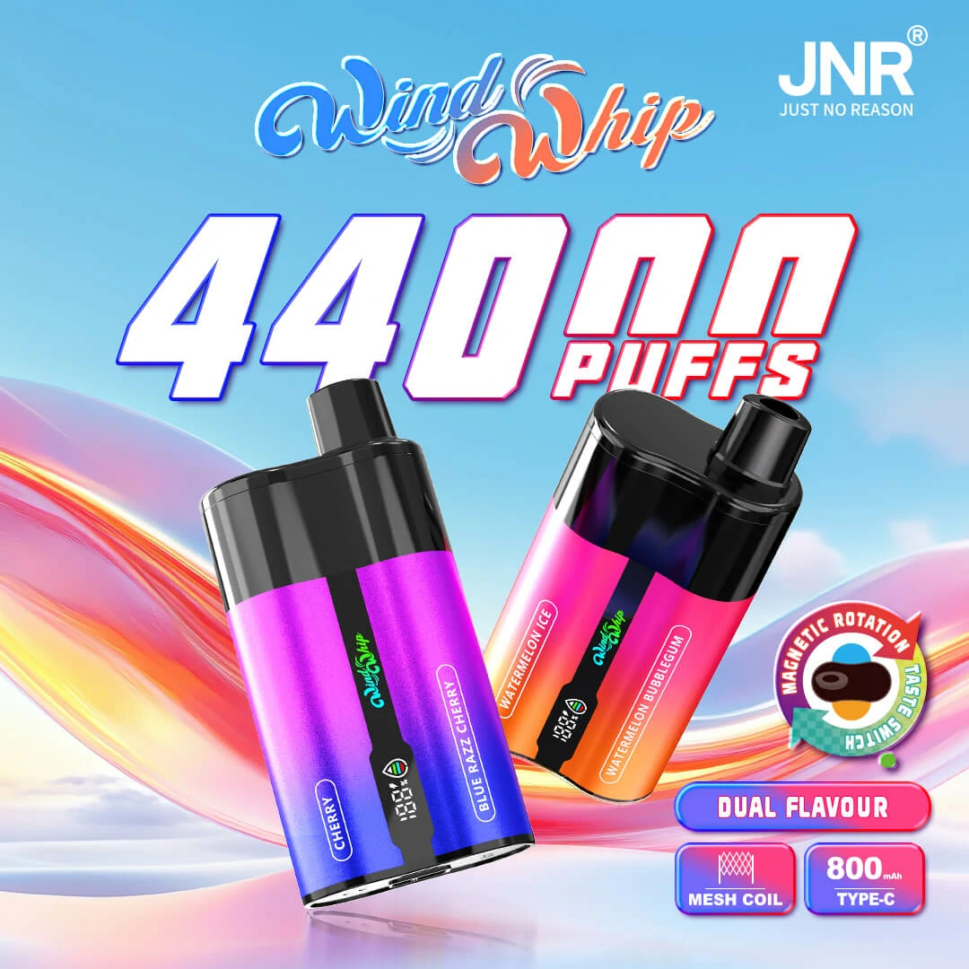 JNR Wind Whip 44000 44K Bouffées Dual saveur Vape jetable