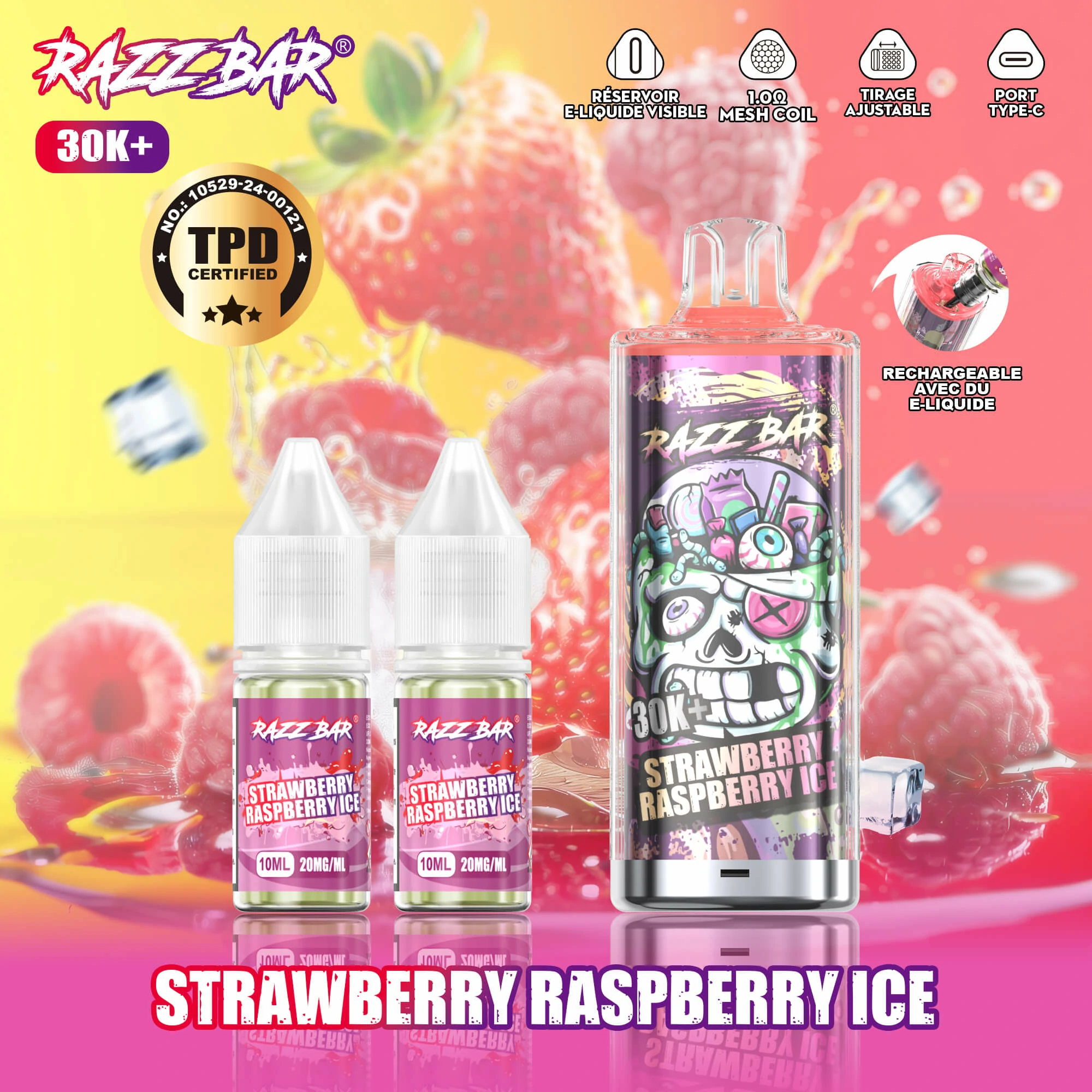 Razz Bar + 30000 30K Bouffées Vape jetable - image 3