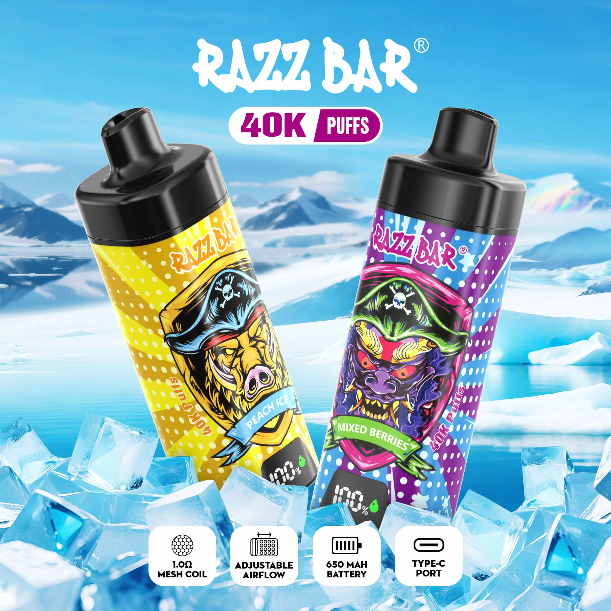 RAZZ Bar 40000 40K Bouffées Smart Screen Vape jetable - image 2