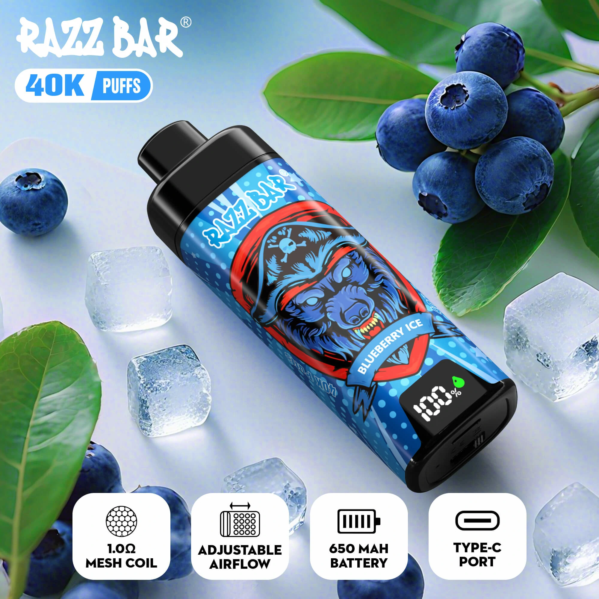 RAZZ Bar 40000 40K Bouffées Smart Screen Vape jetable - image 5