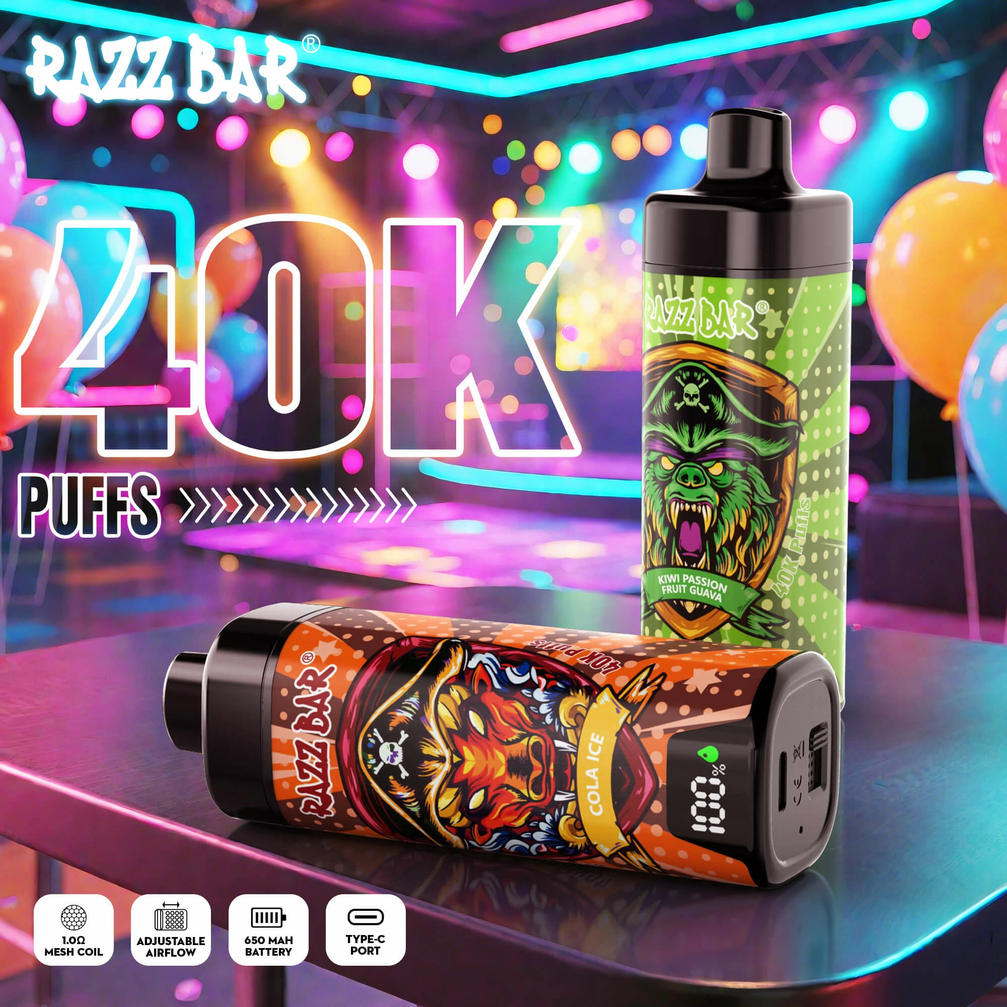 RAZZ Bar 40000 40K Bouffées Smart Screen Vape jetable - image 6