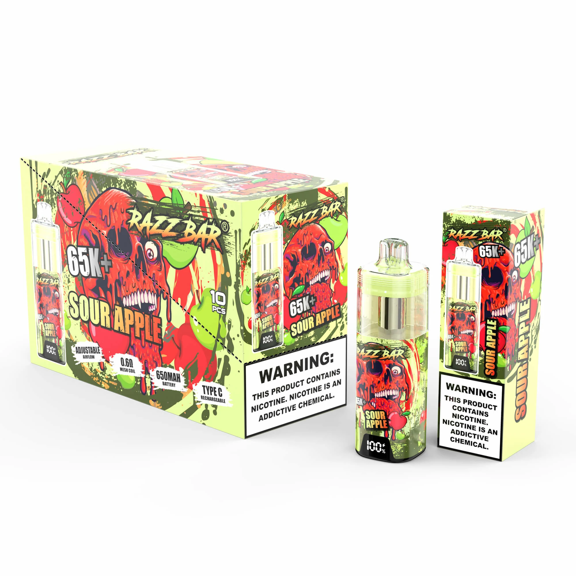 Razz Bar 65000 65K Bouffées Crystal Smart Screen Vape jetable - image 16
