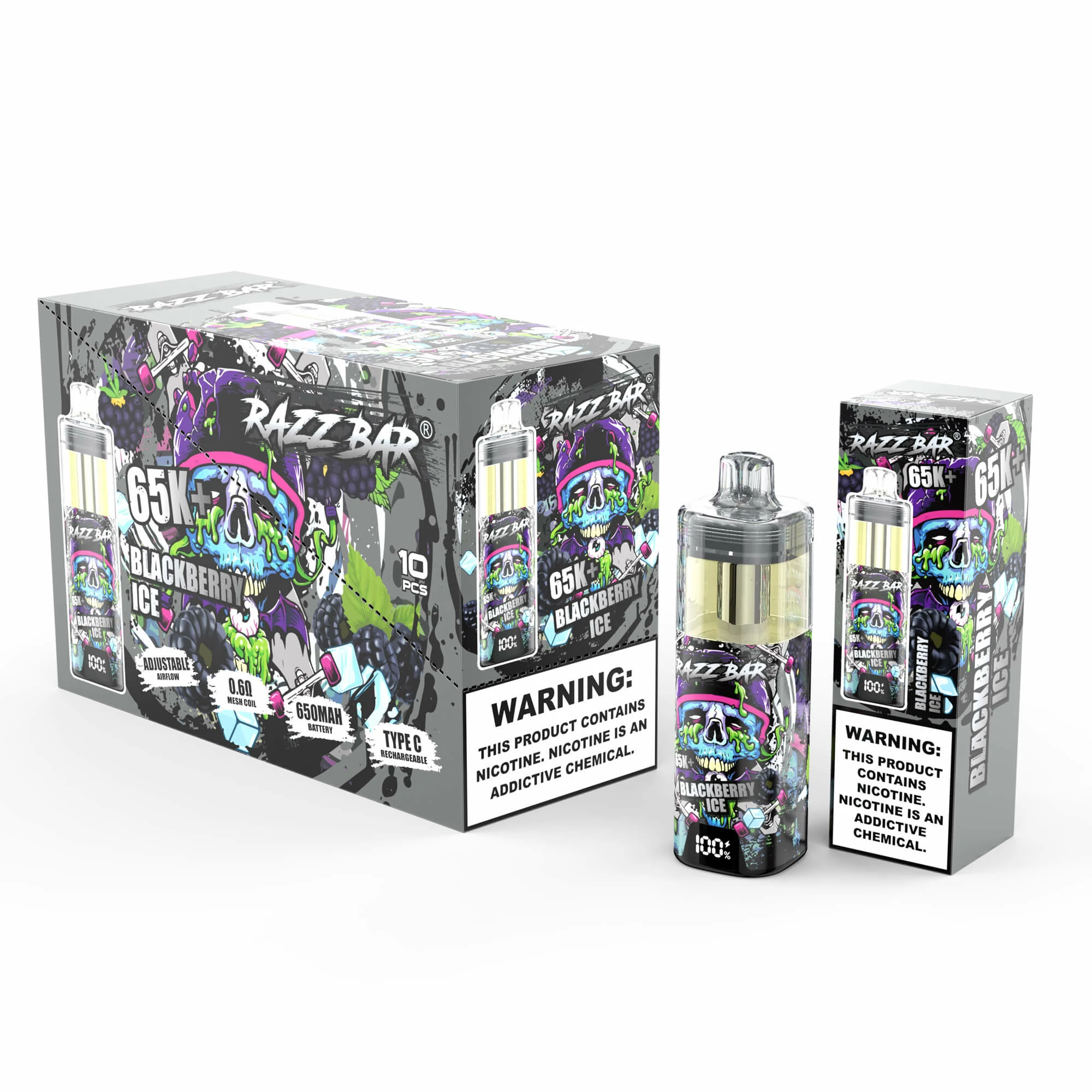 Razz Bar 65000 65K Bouffées Crystal Smart Screen Vape jetable - image 13
