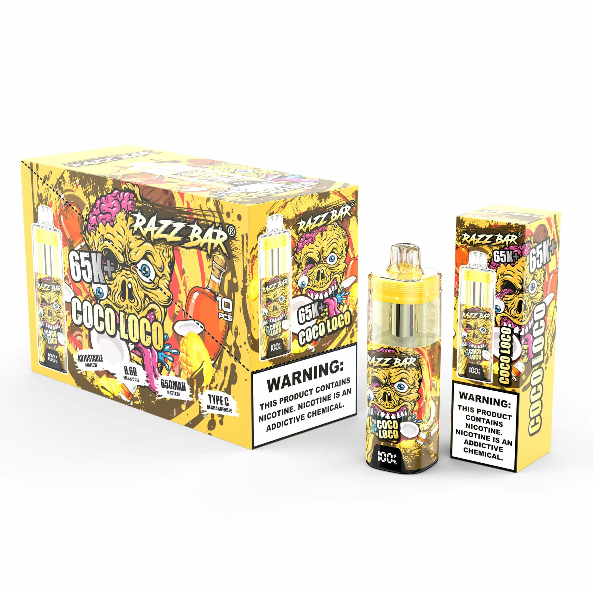 Razz Bar 65000 65K Bouffées Crystal Smart Screen Vape jetable - image 15