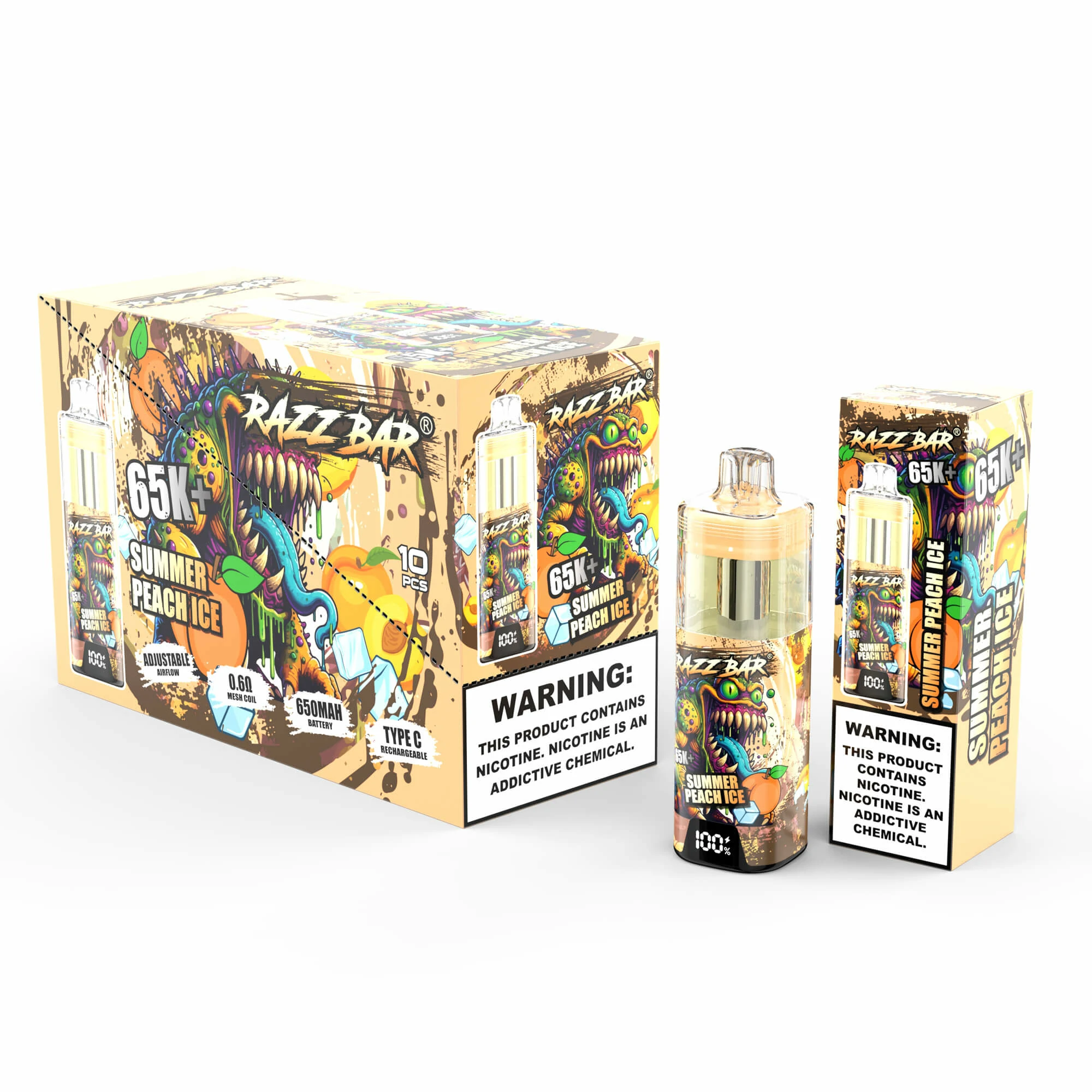 Razz Bar 65000 65K Bouffées Crystal Smart Screen Vape jetable - image 14