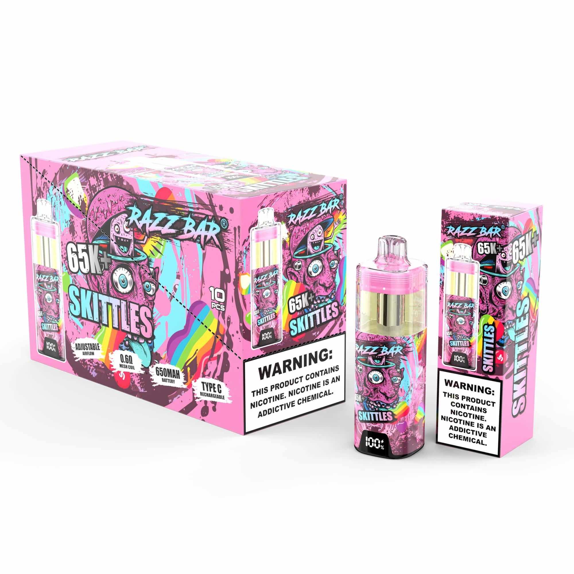 Razz Bar 65000 65K Bouffées Crystal Smart Screen Vape jetable - image 10