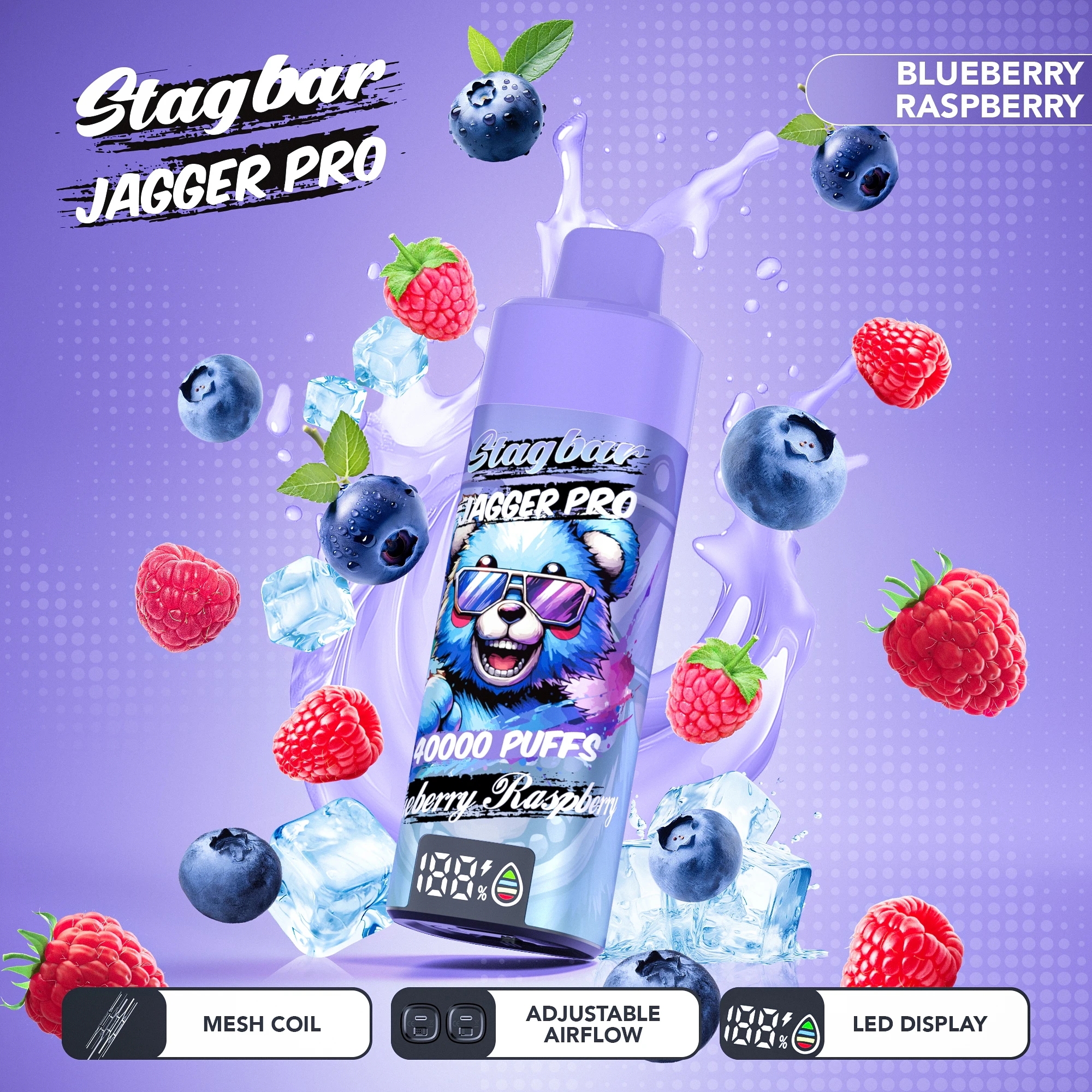 Stag Bar Jagger Pro 40000 40K Bouffées LED Display Vape jetable - image 4