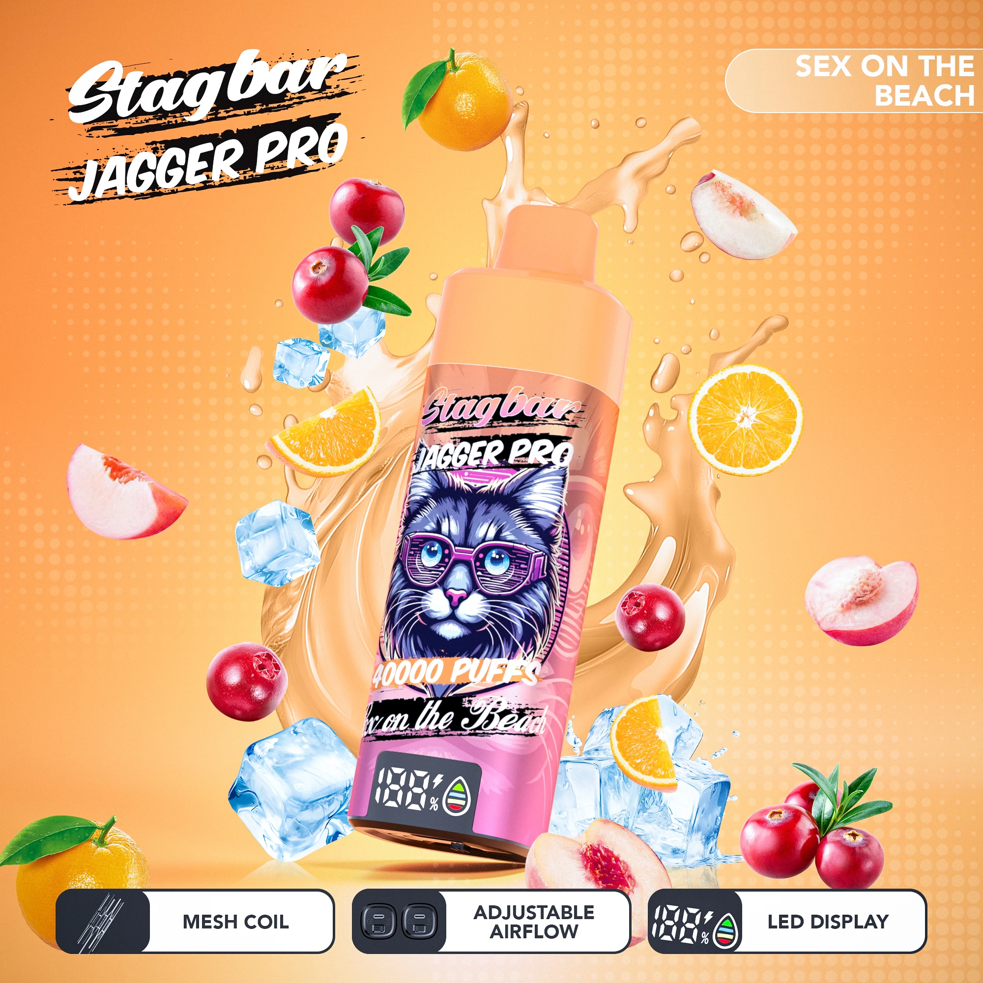 Stag Bar Jagger Pro 40000 40K Bouffées LED Display Vape jetable - image 3