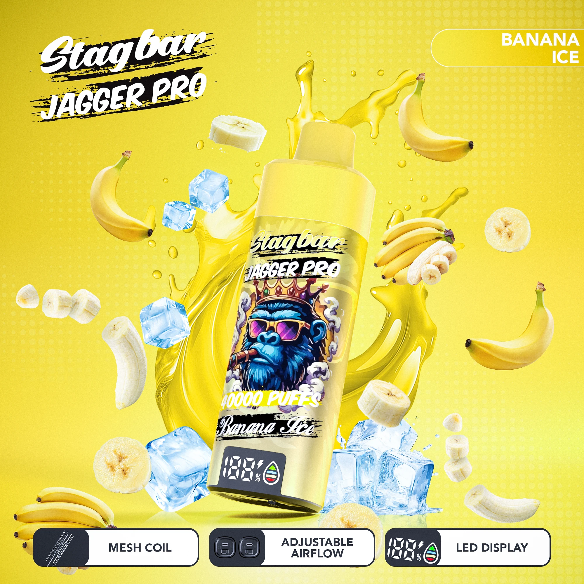 Stag Bar Jagger Pro 40000 40K Bouffées LED Display Vape jetable - image 6