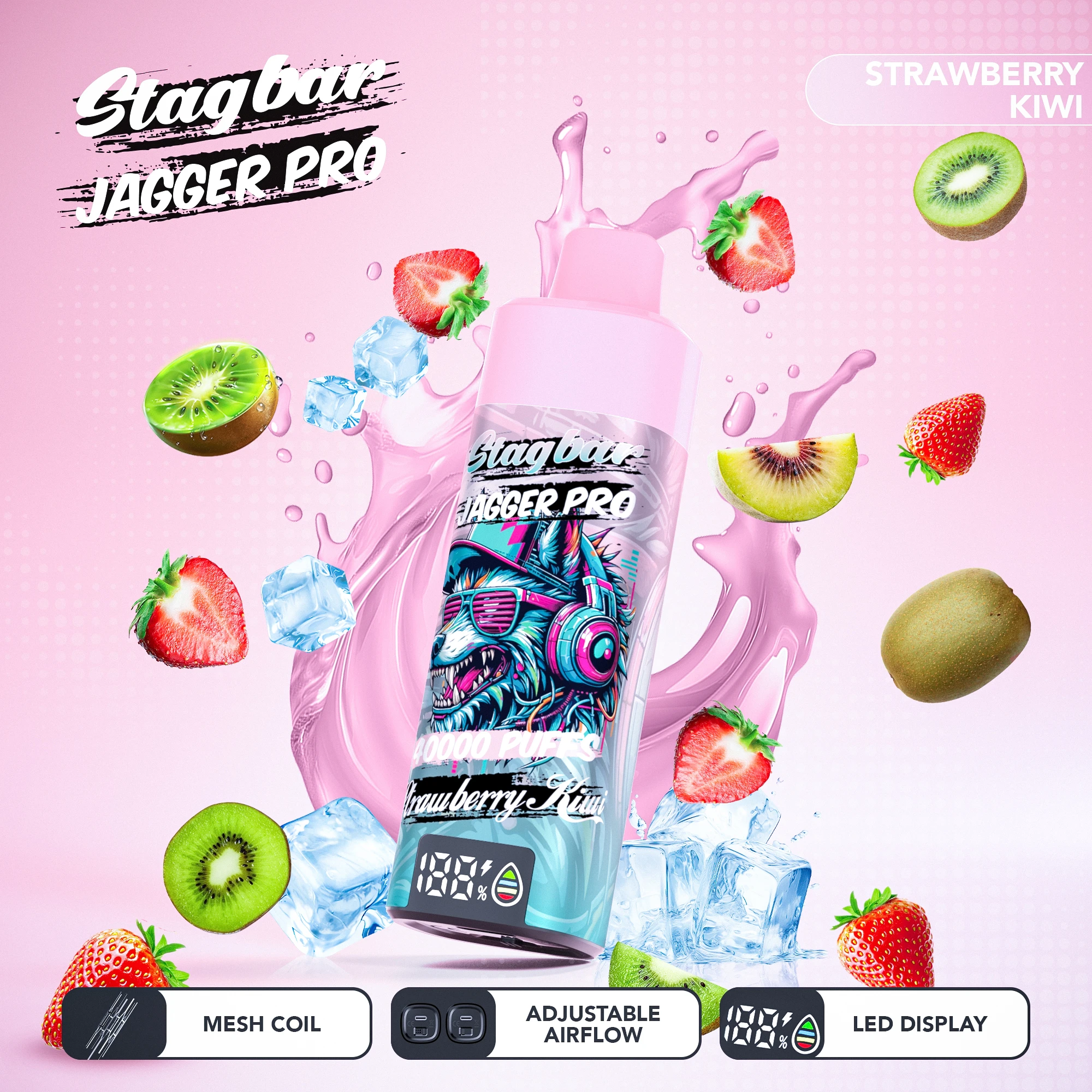 Stag Bar Jagger Pro 40000 40K Bouffées LED Display Vape jetable - image 7