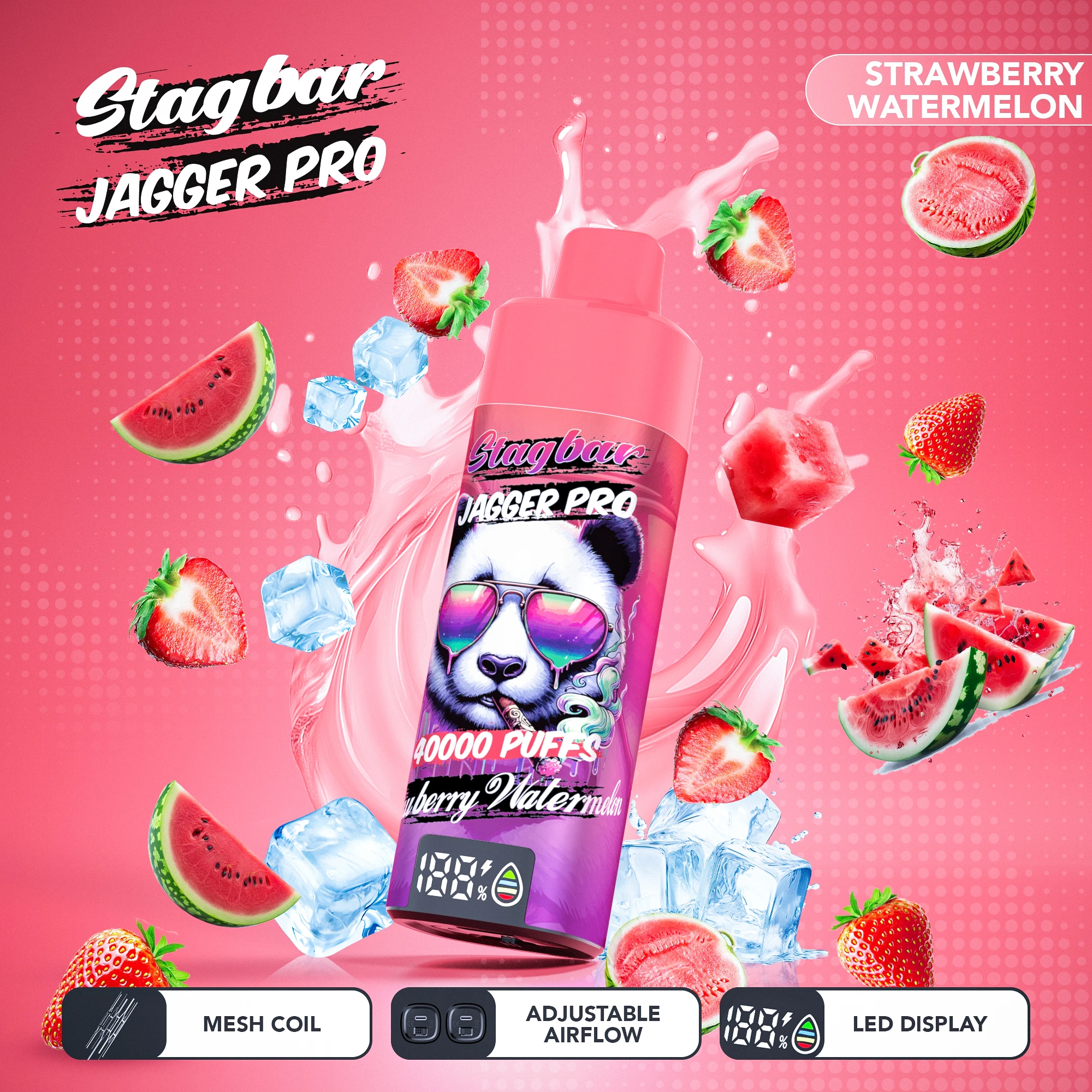 Stag Bar Jagger Pro 40000 40K Bouffées LED Display Vape jetable - image 10