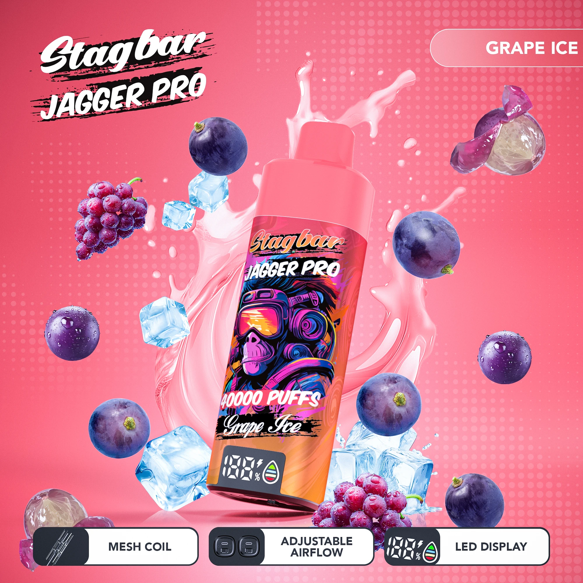 Stag Bar Jagger Pro 40000 40K Bouffées LED Display Vape jetable - image 14