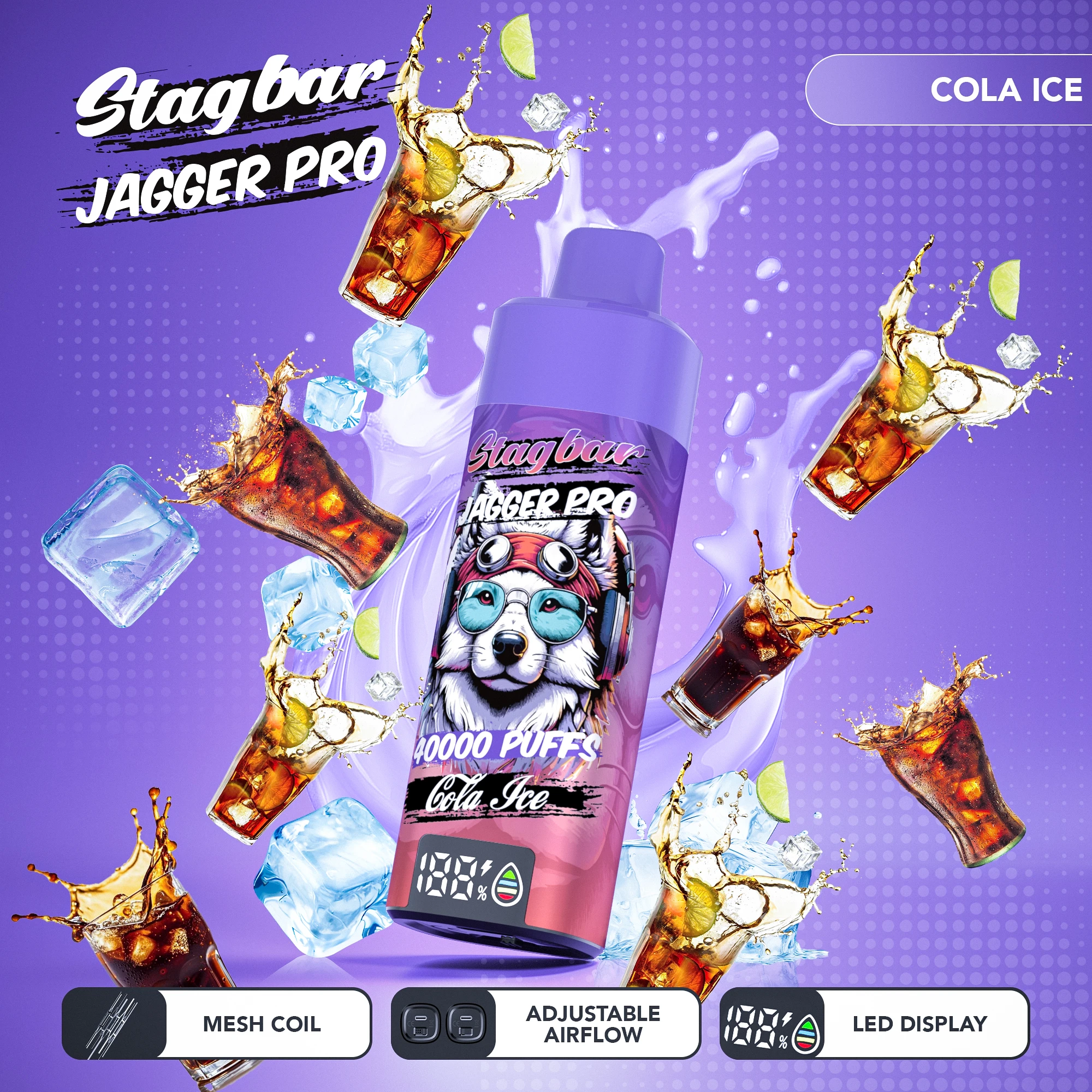 Stag Bar Jagger Pro 40000 40K Bouffées LED Display Vape jetable - image 19