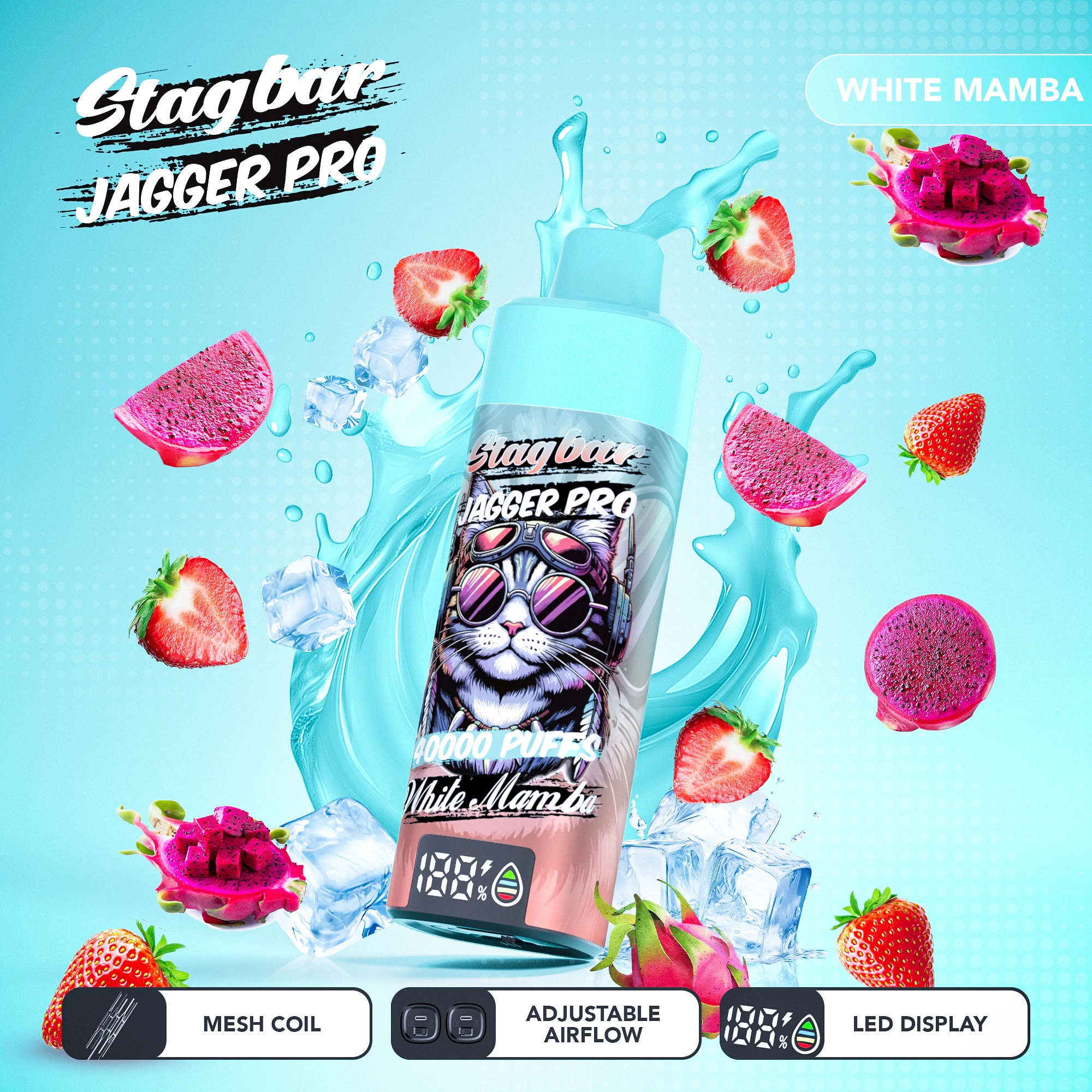 Stag Bar Jagger Pro 40000 40K Bouffées LED Display Vape jetable - image 20
