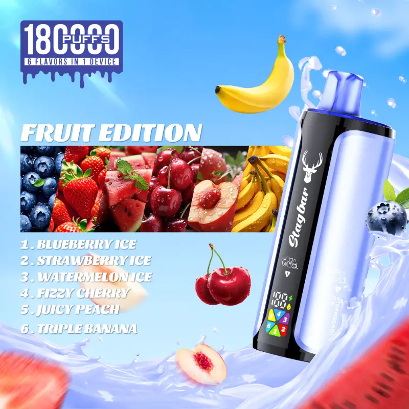 Stag Bar 180000 180K Bouffées 6-in-1 Vape jetable - image 2