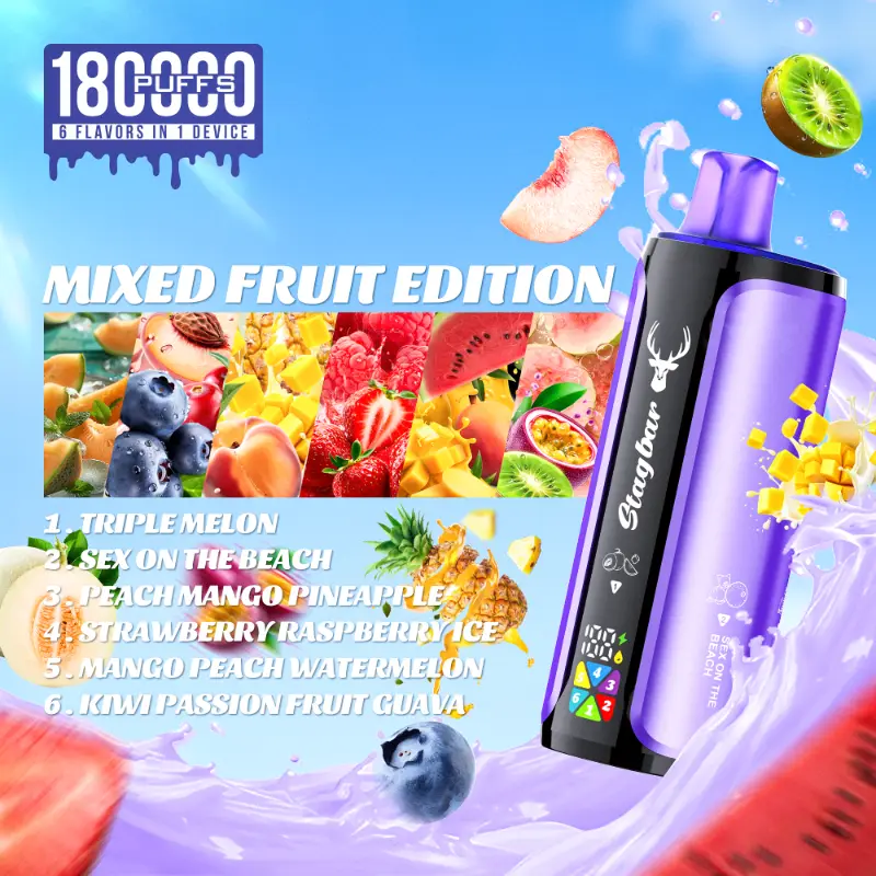Stag Bar 180000 180K Bouffées 6-in-1 Vape jetable - image 8
