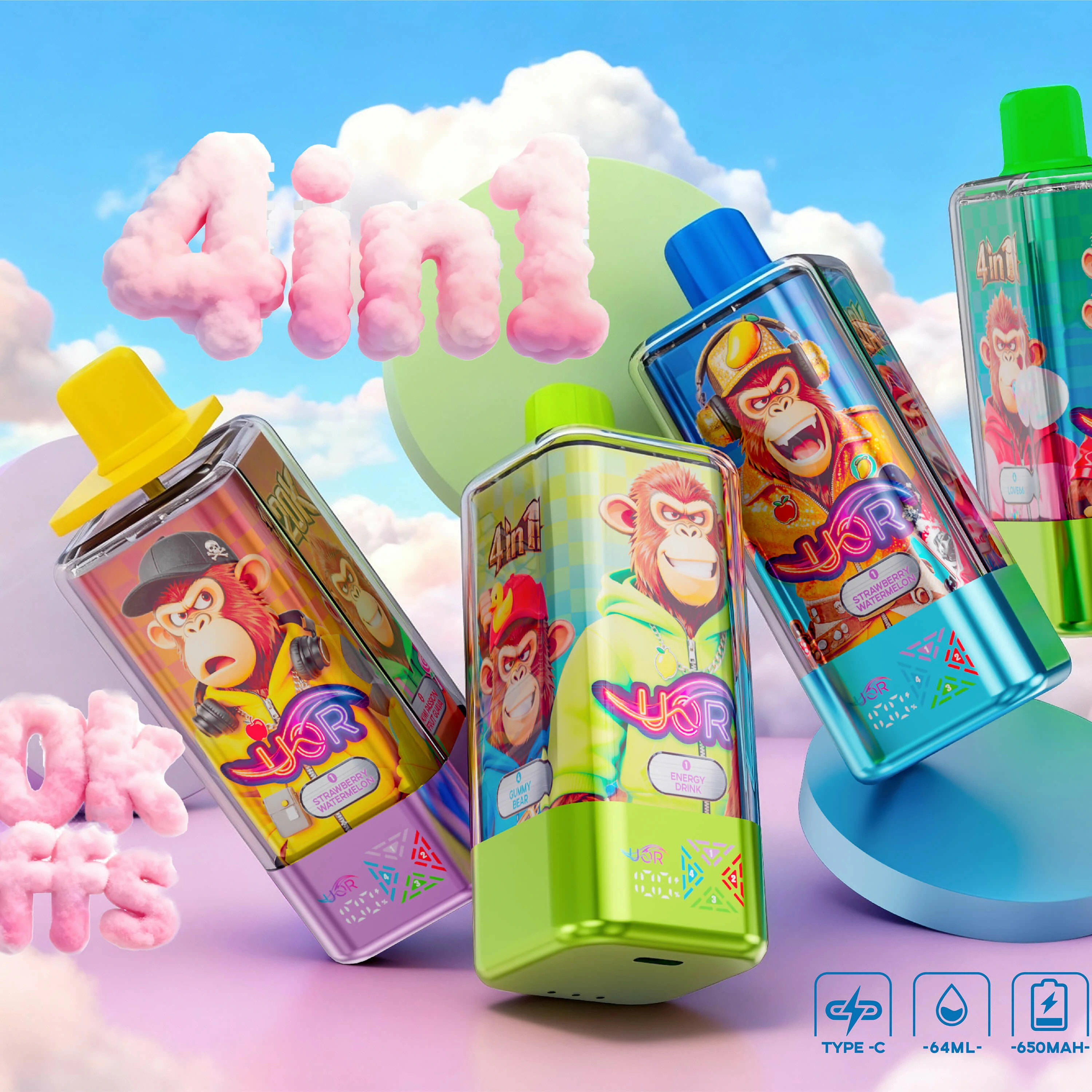 UOR 120000 120K Bouffées 4-in-1 Vape jetable - image 2