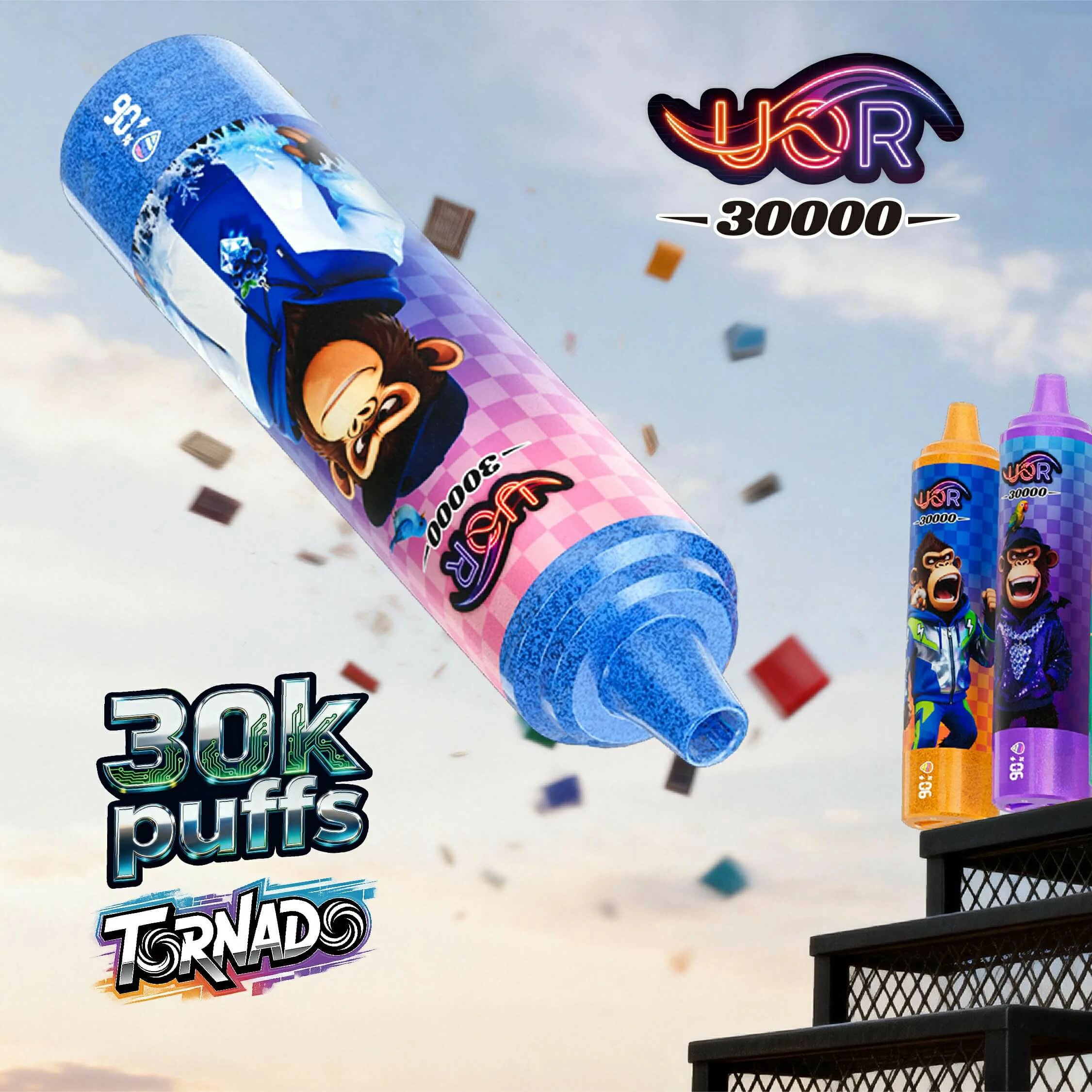 UOR Tornado 30000 30K Bouffées LED Display Vape Jetable - image 2
