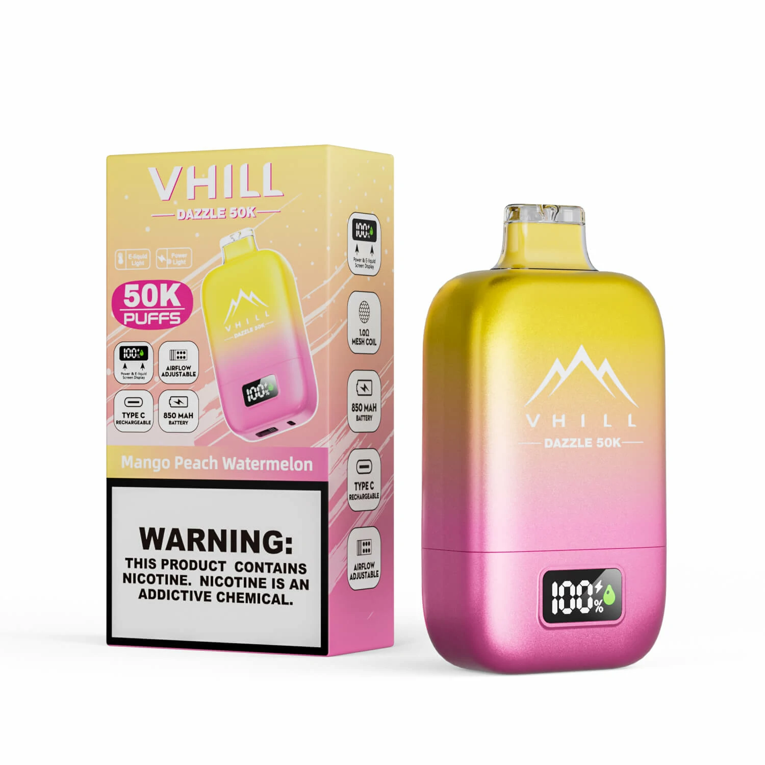 VHILL DAZZLE 50000 50K Bouffées Écran LCD Vape Jetable - image 12