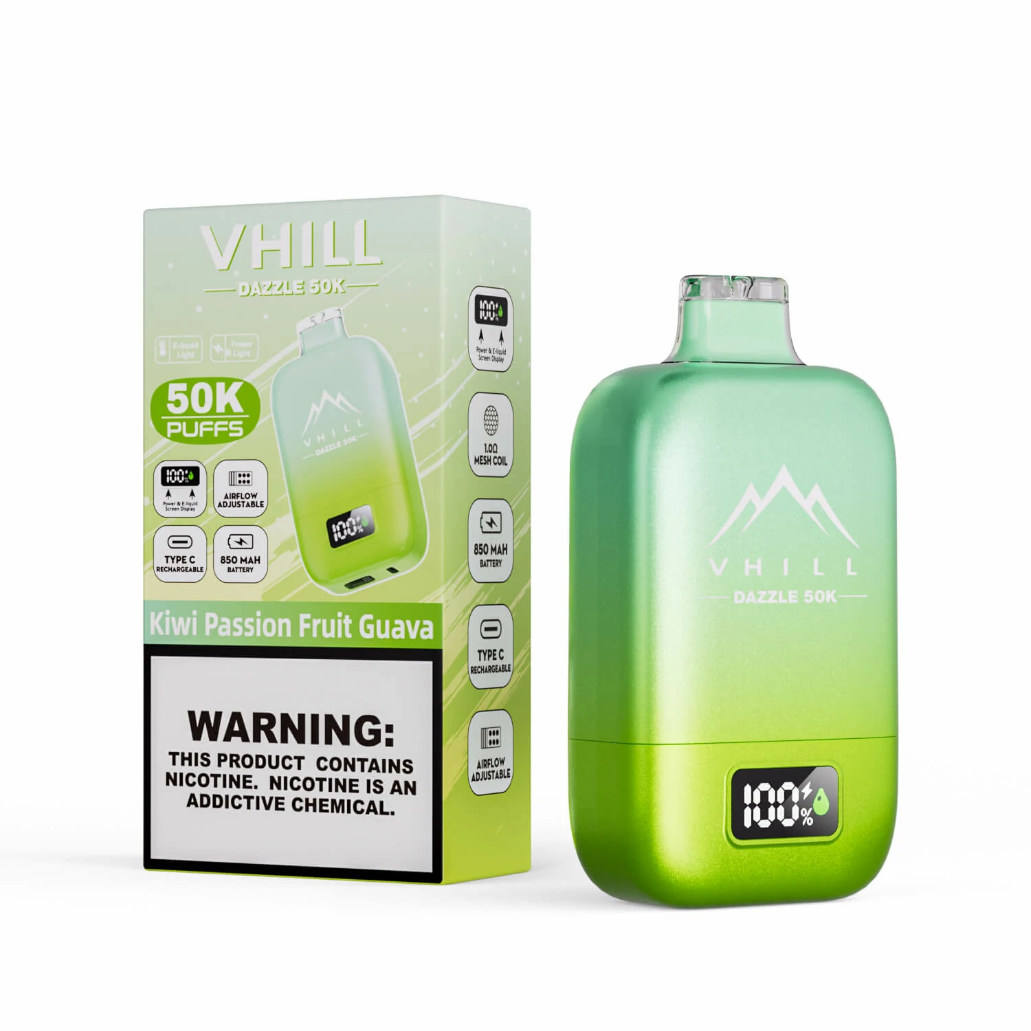 VHILL DAZZLE 50000 50K Bouffées Écran LCD Vape Jetable - image 13
