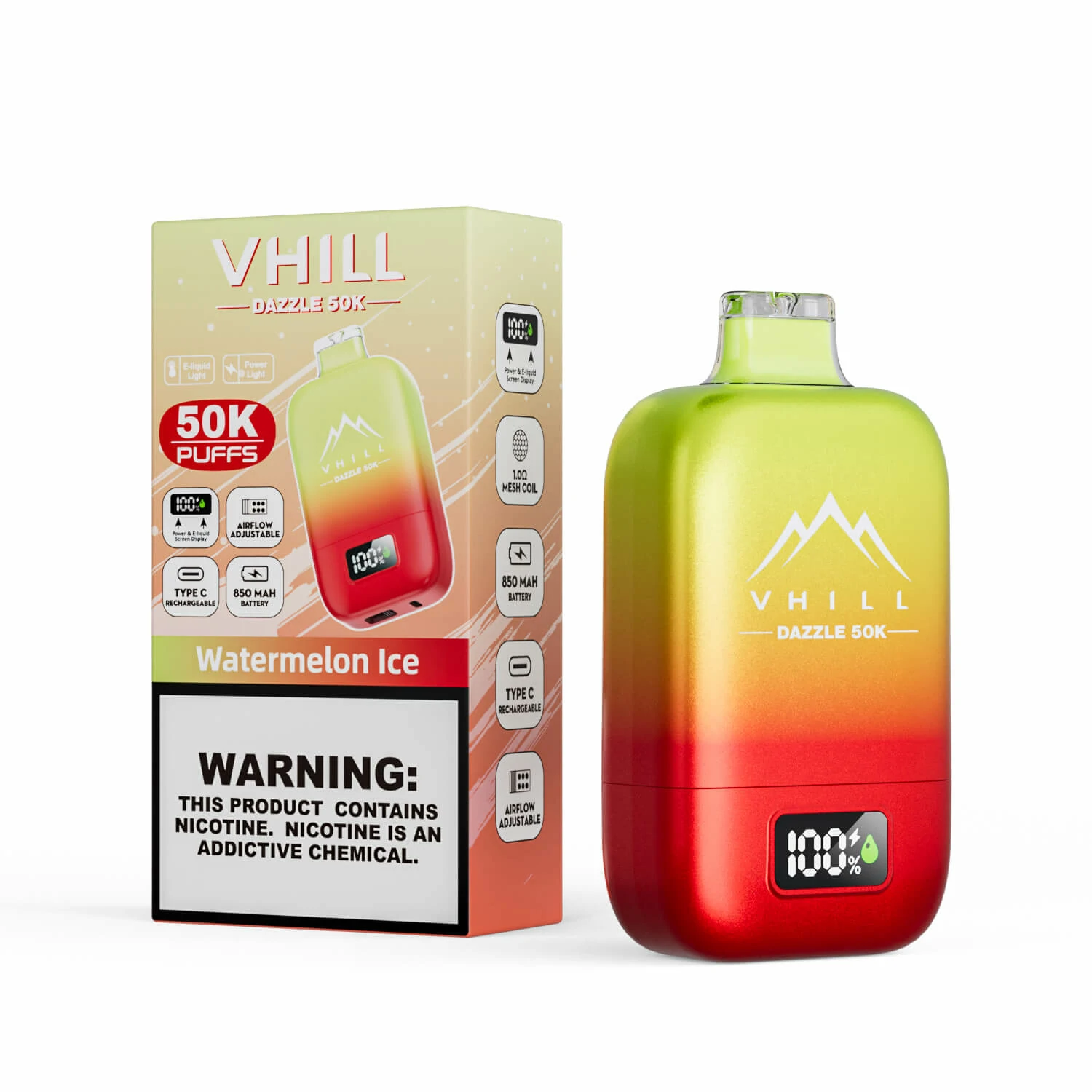VHILL DAZZLE 50000 50K Bouffées Écran LCD Vape Jetable - image 15