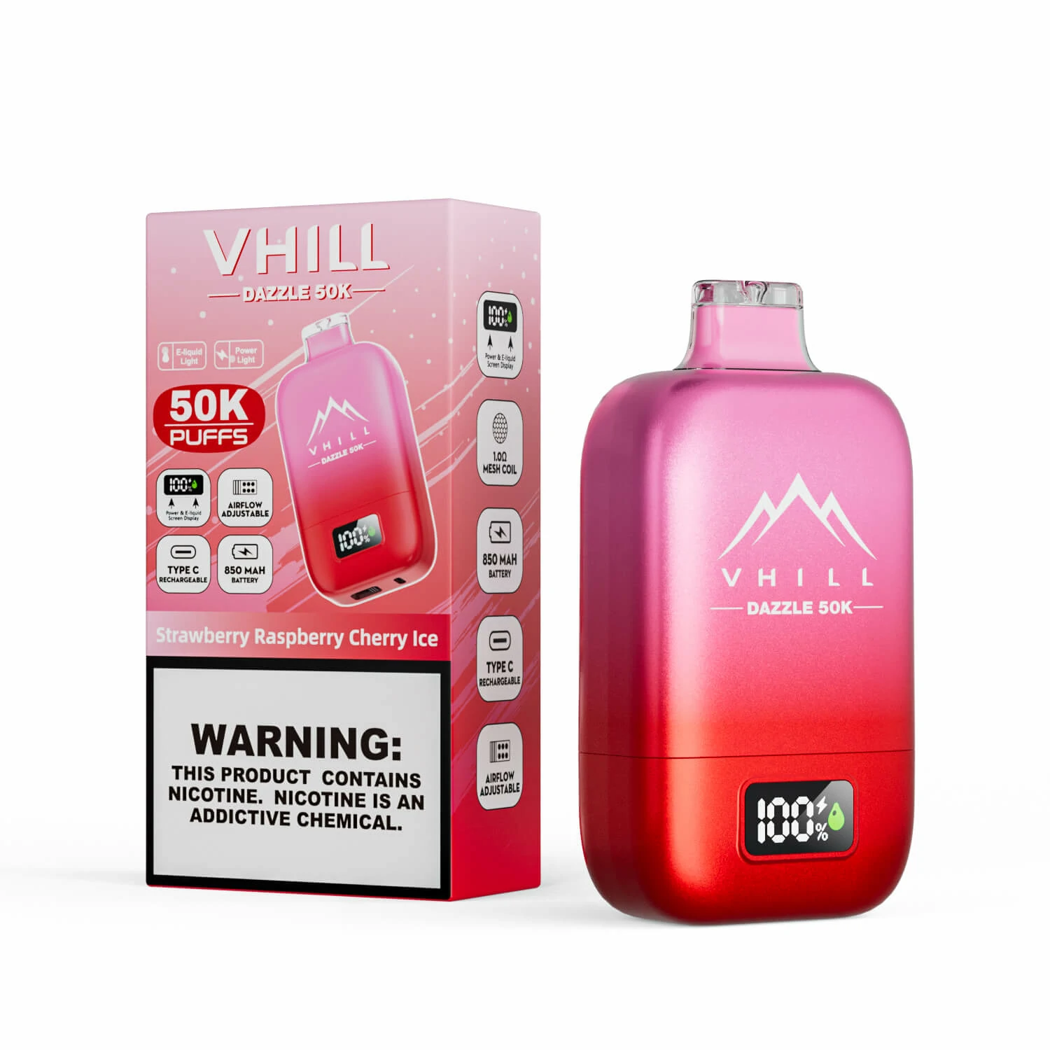 VHILL DAZZLE 50000 50K Bouffées Écran LCD Vape Jetable - image 5