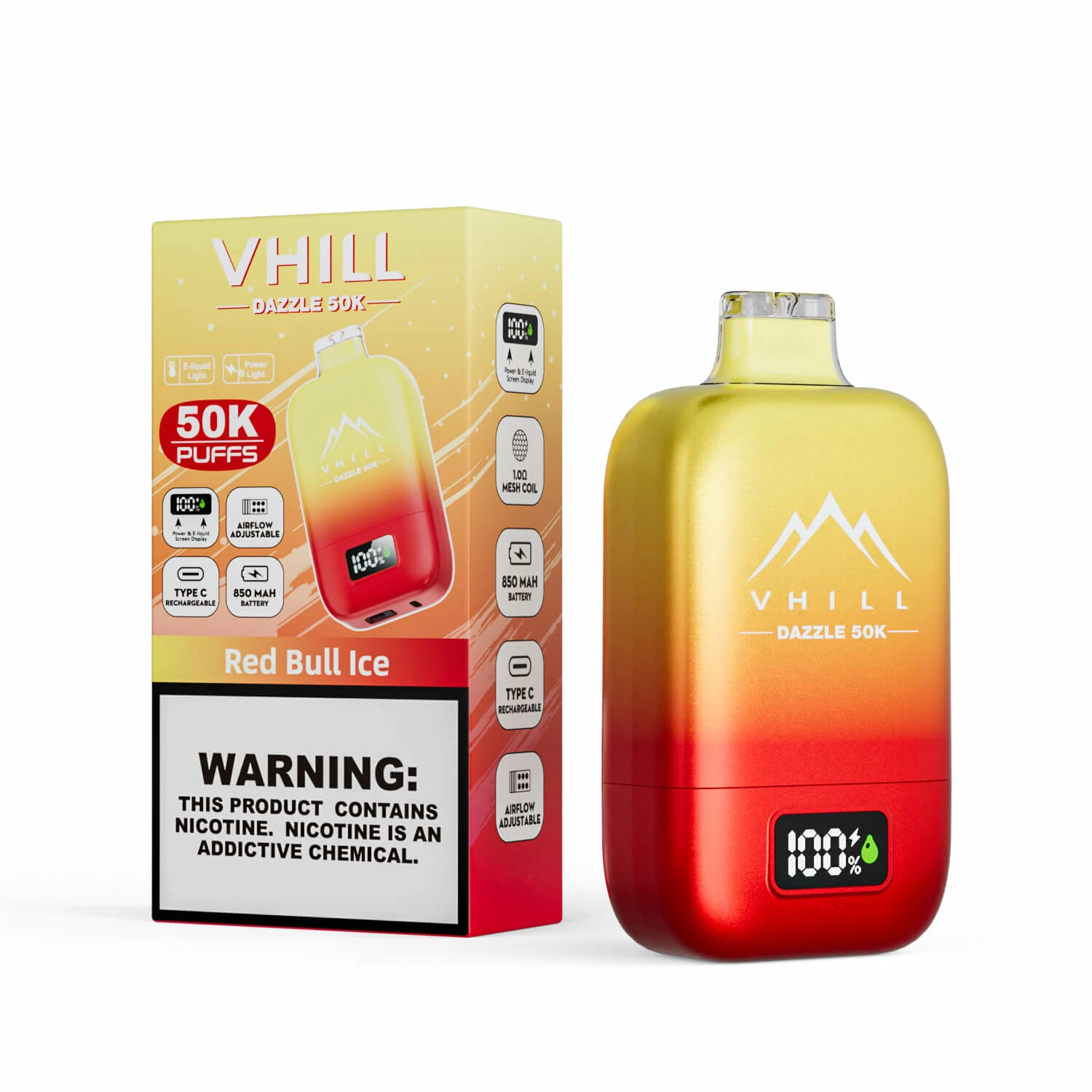 VHILL DAZZLE 50000 50K Bouffées Écran LCD Vape Jetable - image 10