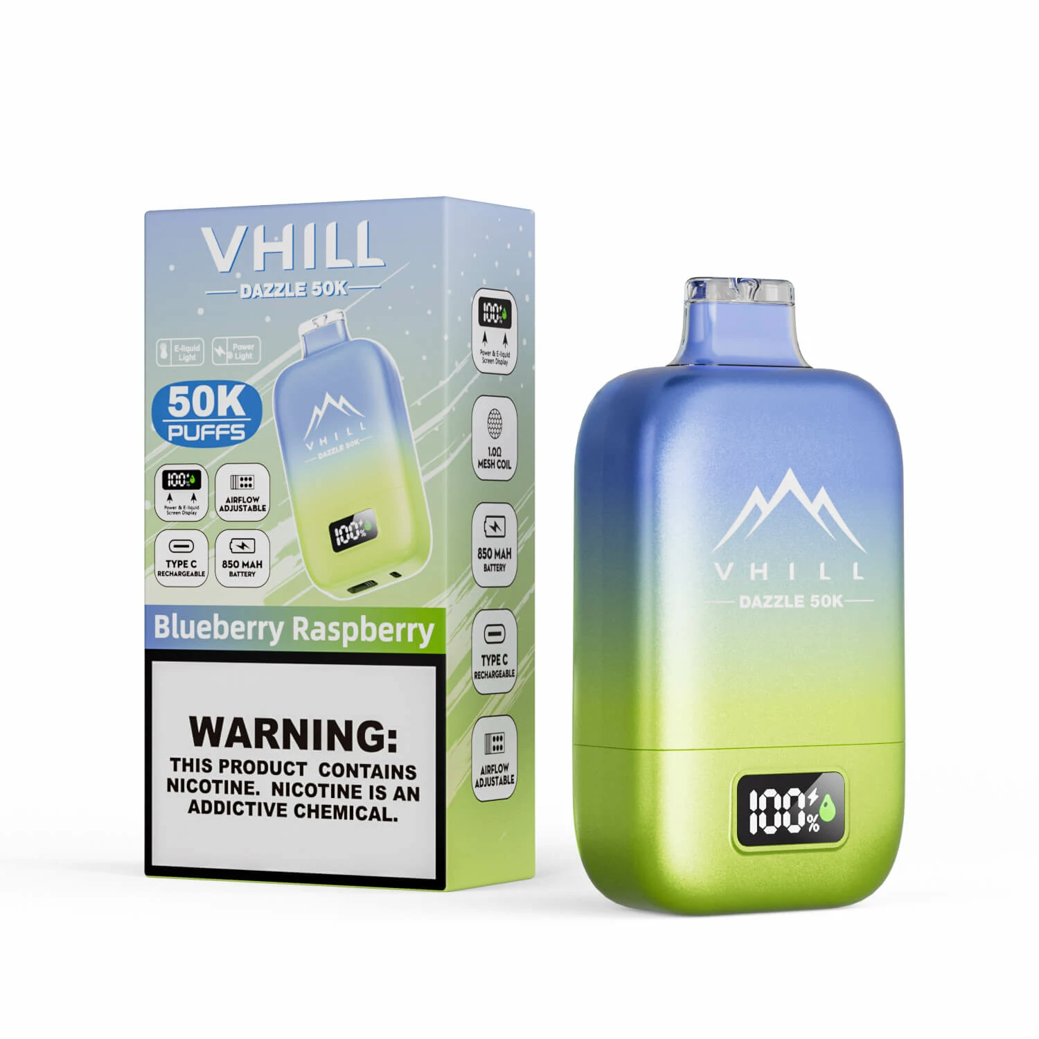VHILL DAZZLE 50000 50K Bouffées Écran LCD Vape Jetable - image 8