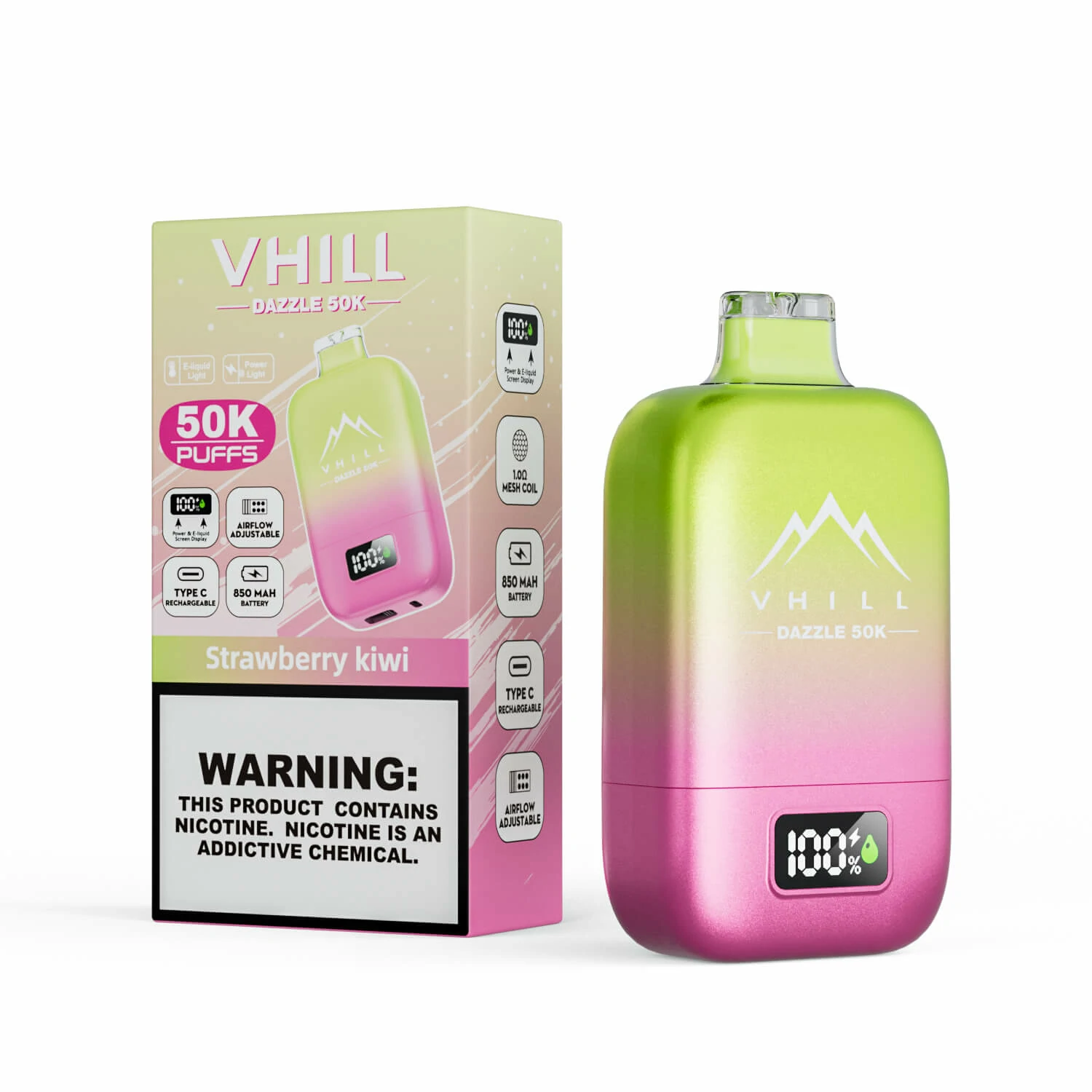 VHILL DAZZLE 50000 50K Bouffées Écran LCD Vape Jetable - image 4