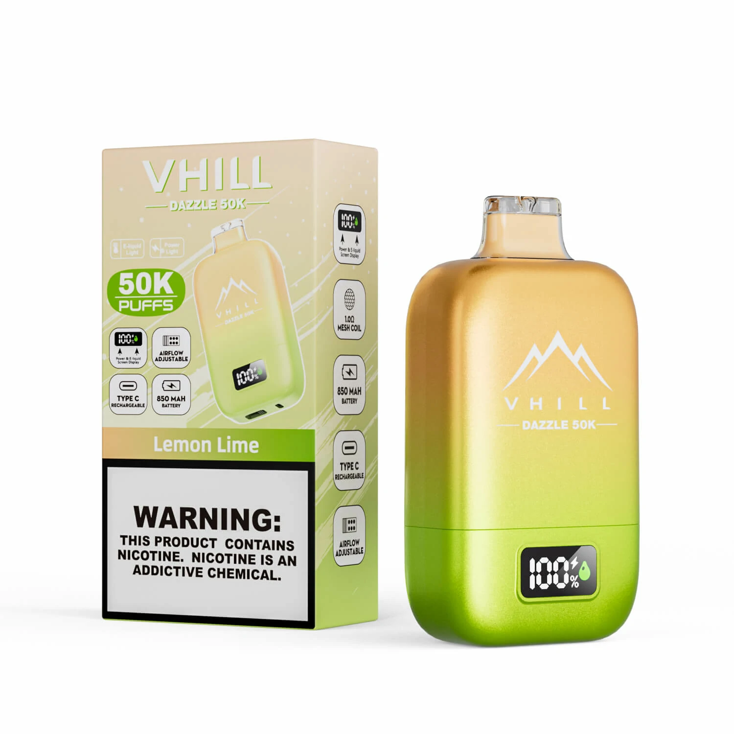 VHILL DAZZLE 50000 50K Bouffées Écran LCD Vape Jetable - image 16