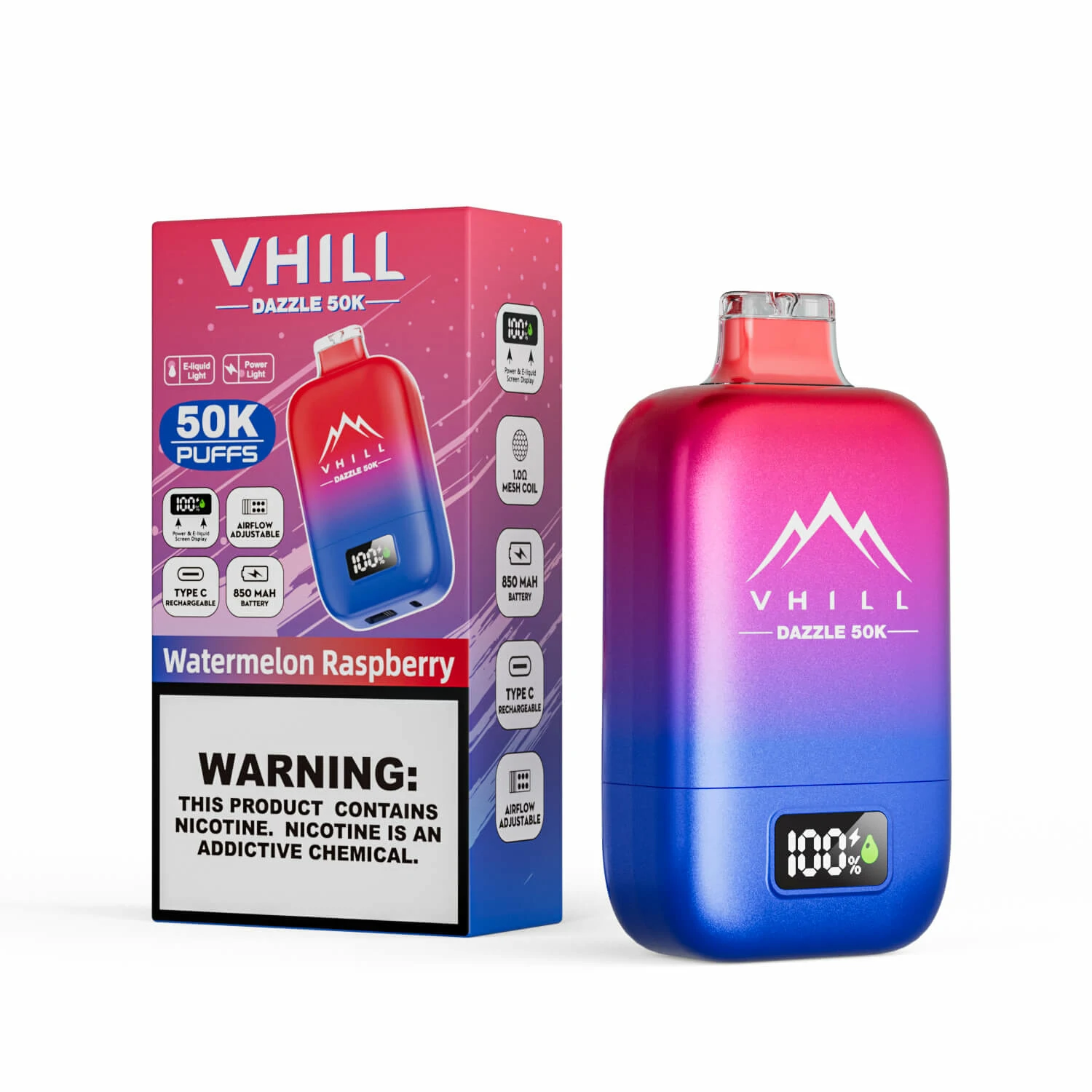 VHILL DAZZLE 50000 50K Bouffées Écran LCD Vape Jetable - image 17