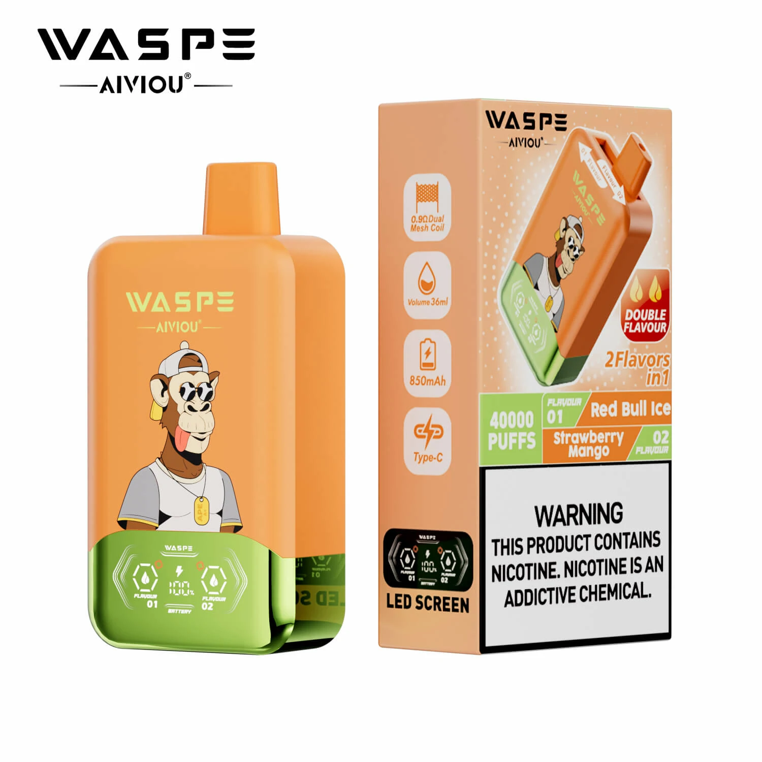 WASPE 2-in-1 40000 40K Bouffées Double Saveur Vape jetable - image 5