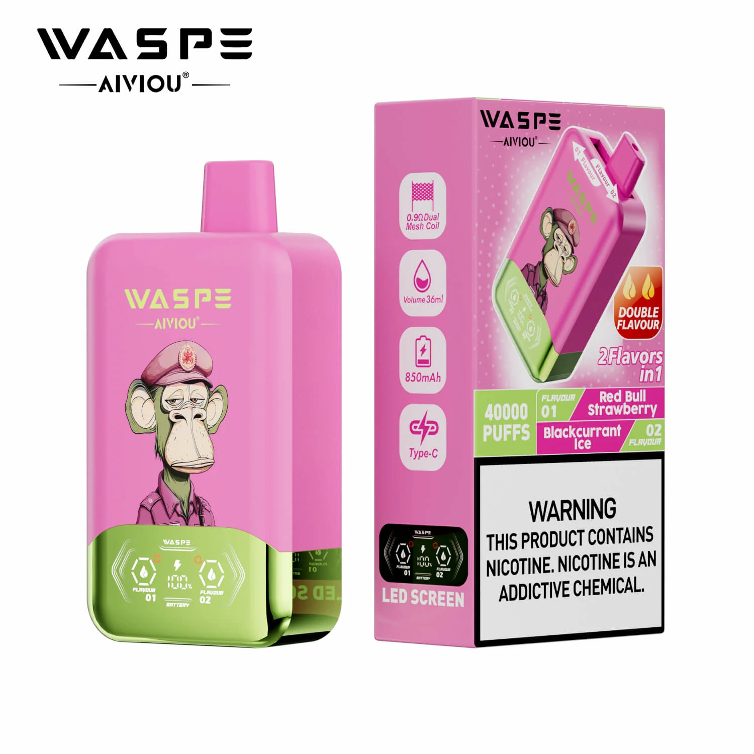WASPE 2-in-1 40000 40K Bouffées Double Saveur Vape jetable - image 17