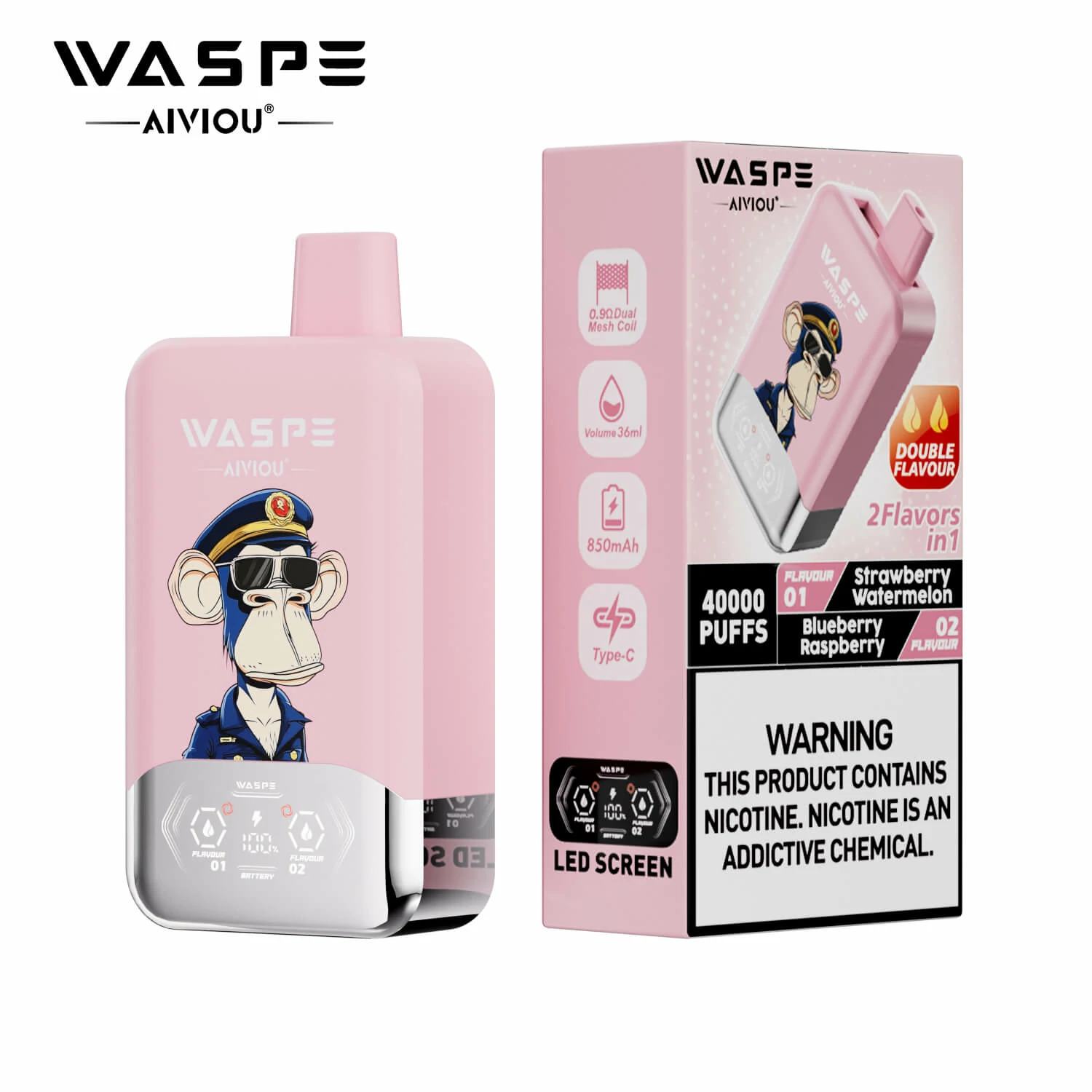 WASPE 2-in-1 40000 40K Bouffées Double Saveur Vape jetable - image 10
