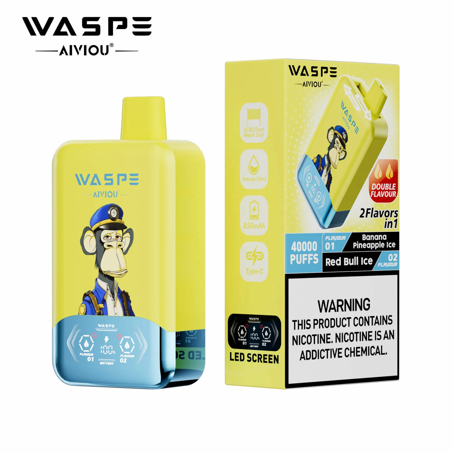 WASPE 2-in-1 40000 40K Bouffées Double Saveur Vape jetable - image 23