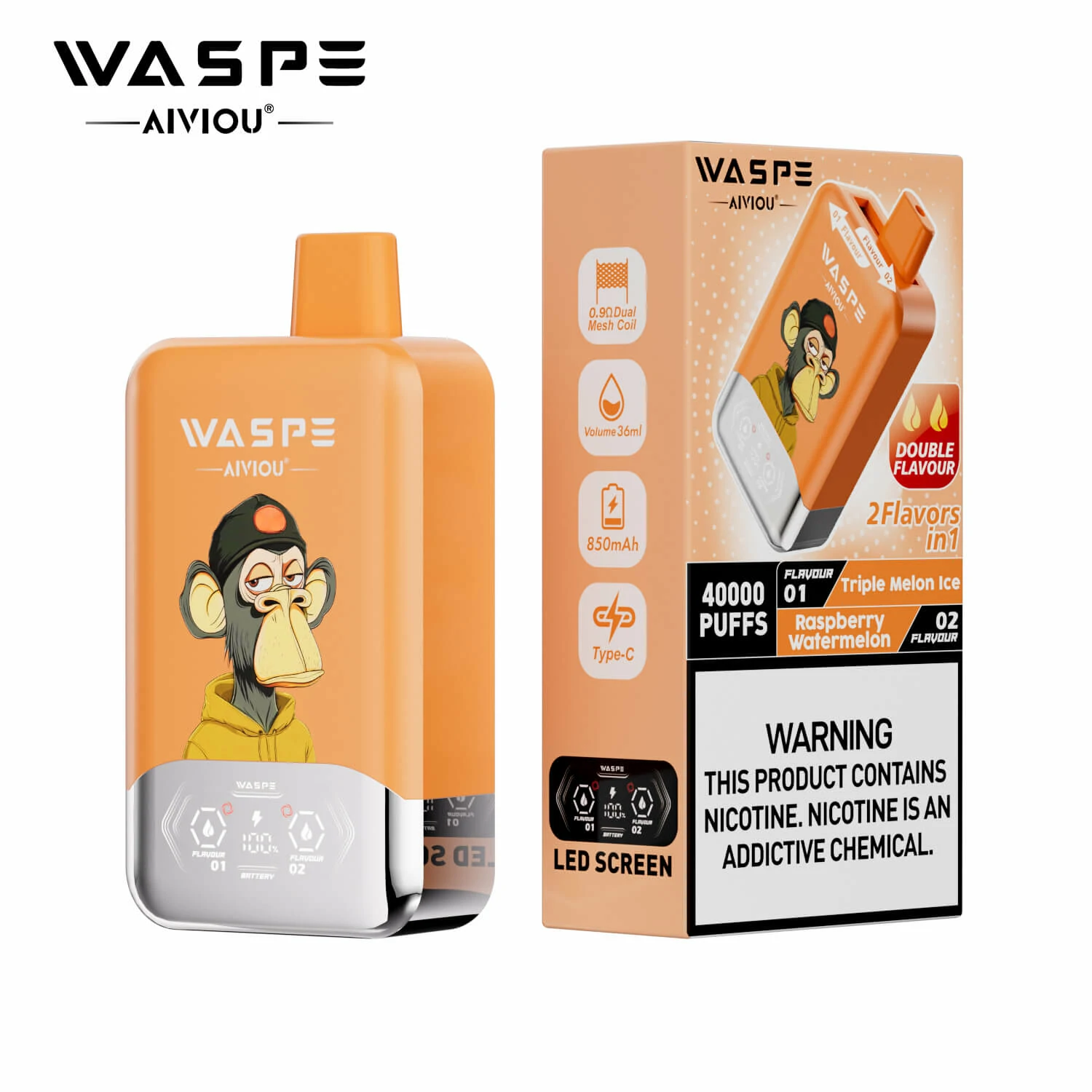 WASPE 2-in-1 40000 40K Bouffées Double Saveur Vape jetable - image 25