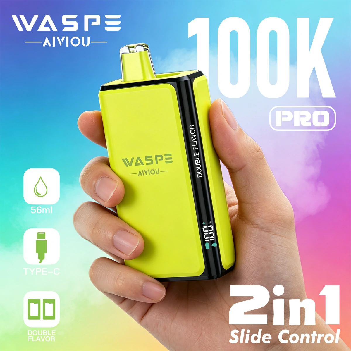 WASPE Pro 100000 100K Bouffées 2-in-1 Vape jetable