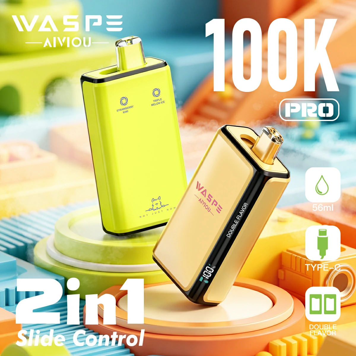 WASPE Pro 100000 100K Bouffées 2-in-1 Vape jetable - image 3