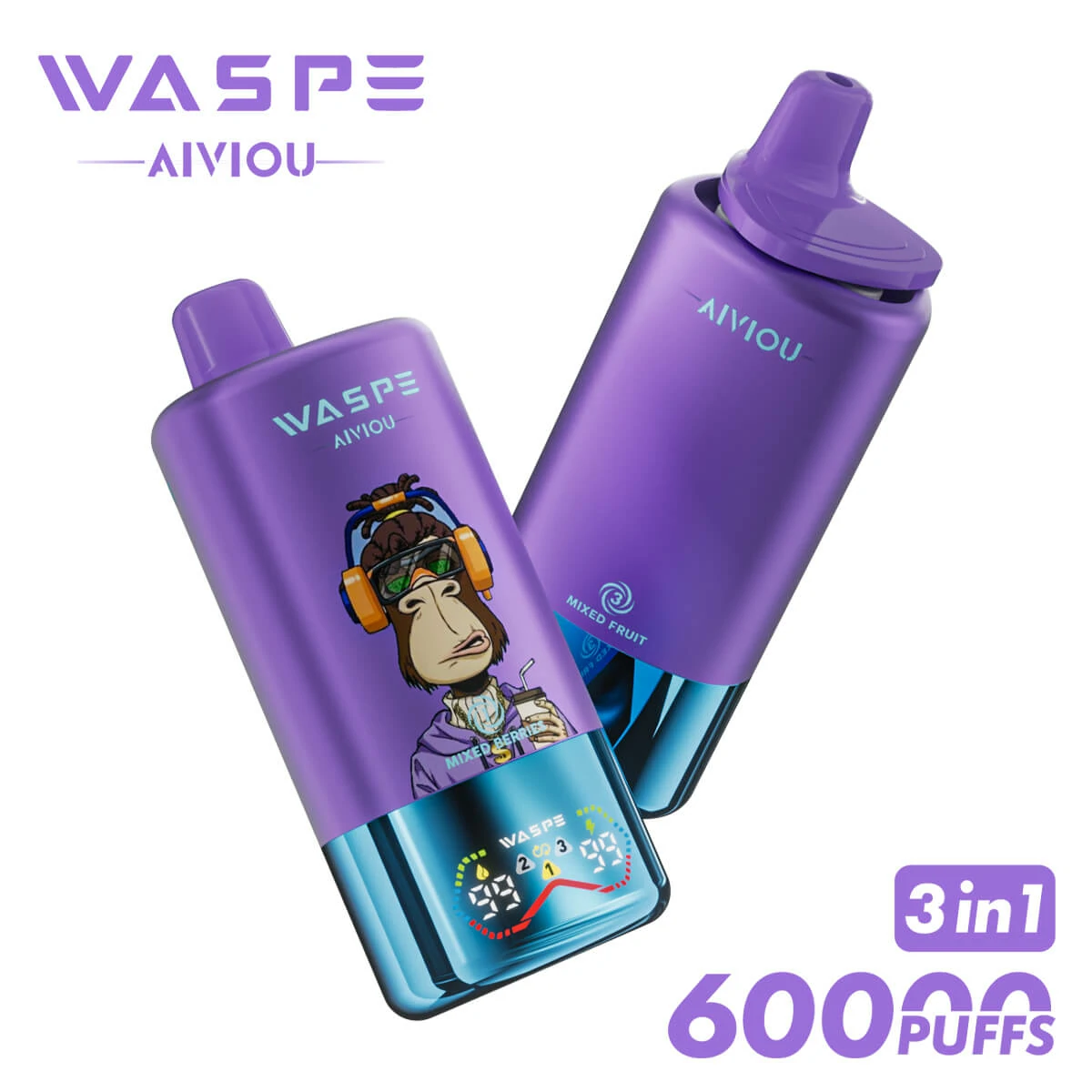 WASPE Bar 60000 60K Bouffées LED Display Vape jetable - image 6