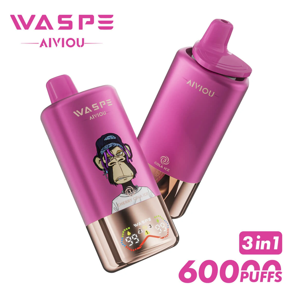 WASPE Bar 60000 60K Bouffées LED Display Vape jetable - image 12
