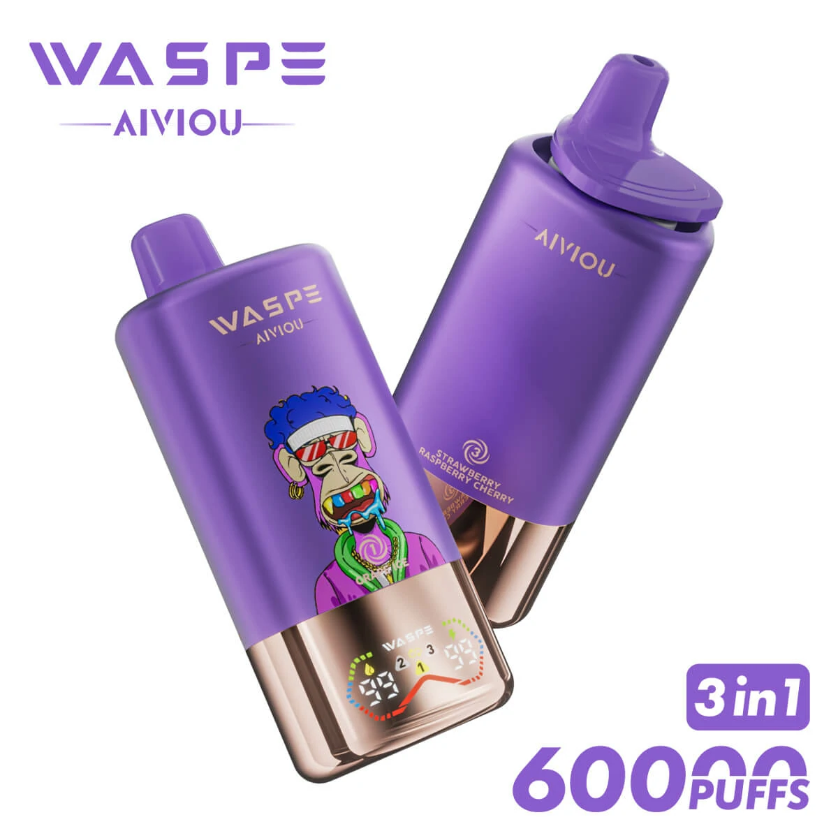 WASPE Bar 60000 60K Bouffées LED Display Vape jetable - image 8