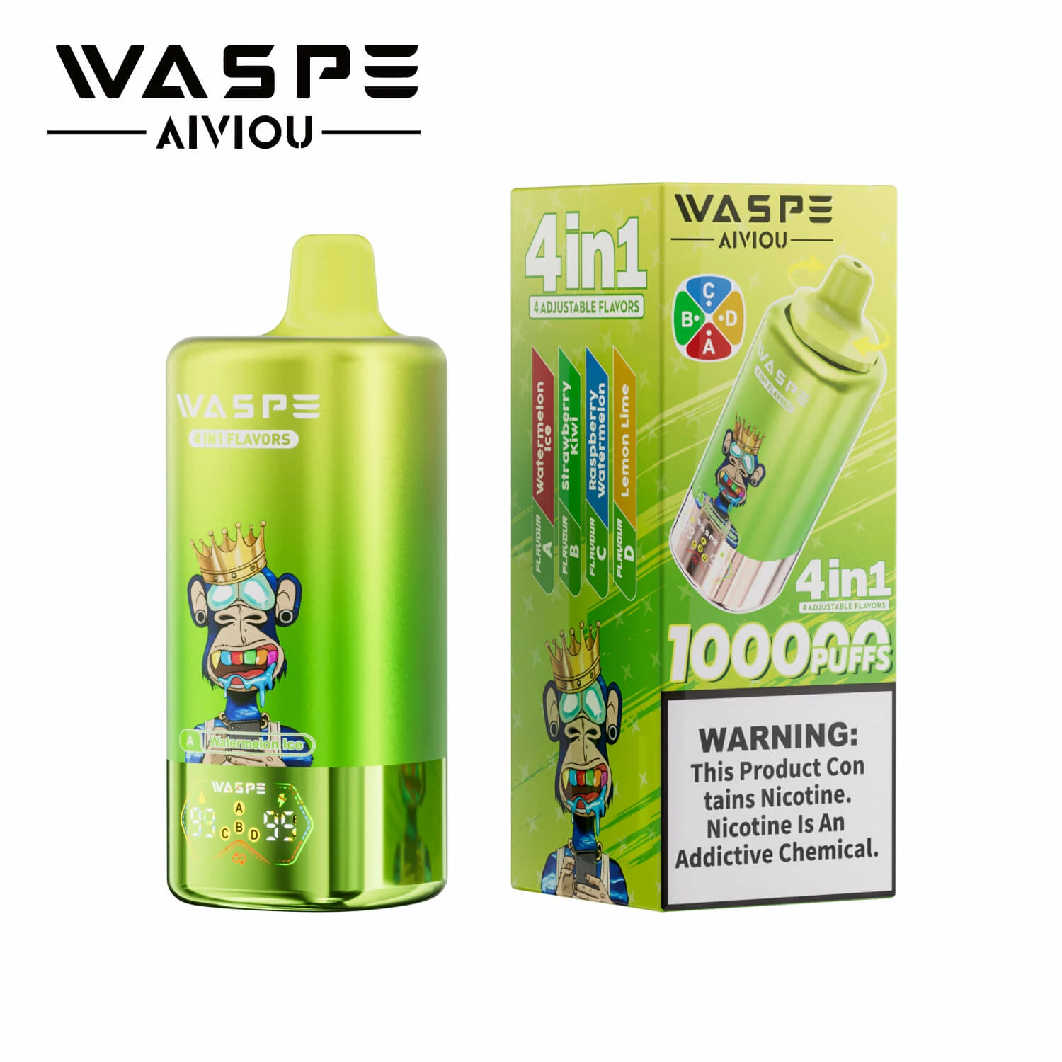 Waspe 100000 100K Bouffées 4-in-1 Vape jetable