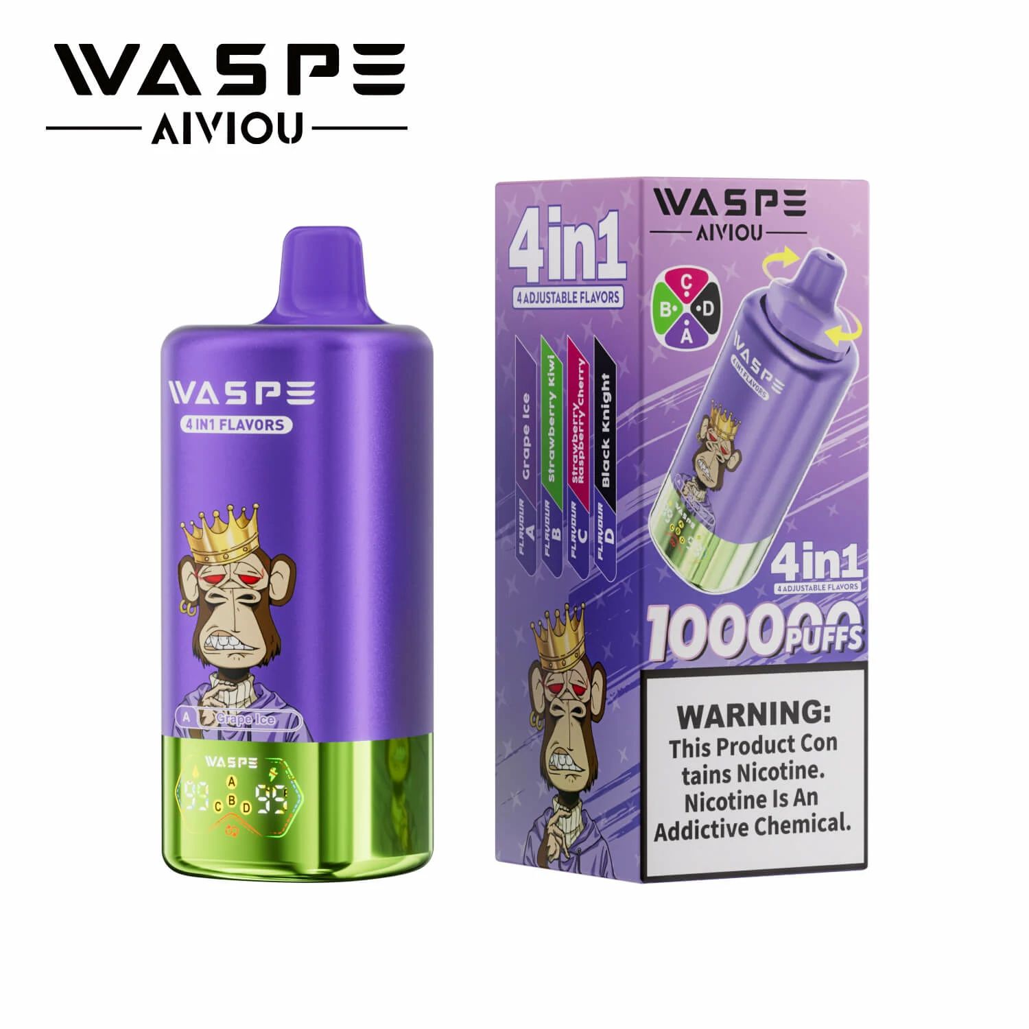 Waspe 100000 100K Bouffées 4-in-1 Vape jetable - image 9