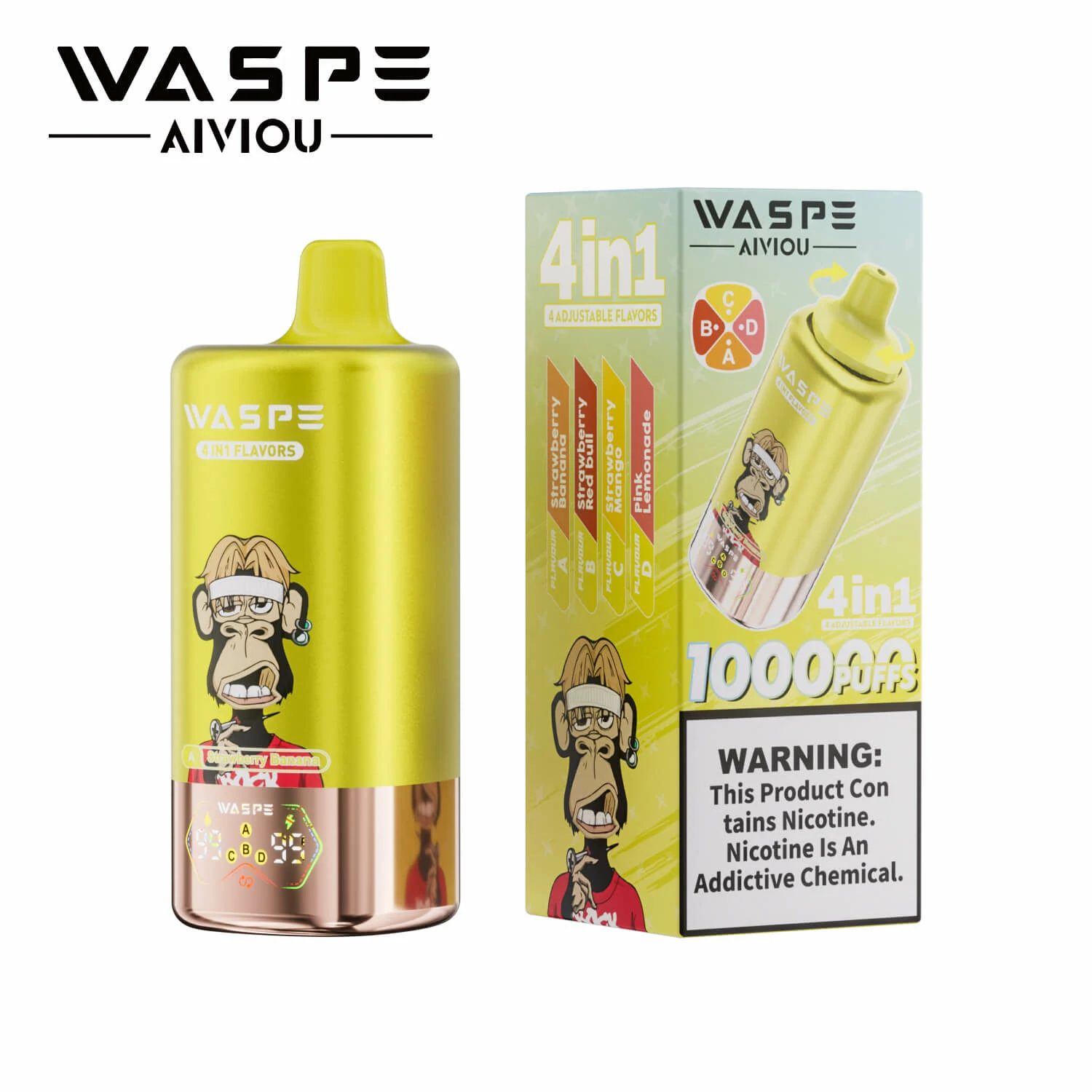 Waspe 100000 100K Bouffées 4-in-1 Vape jetable - image 3