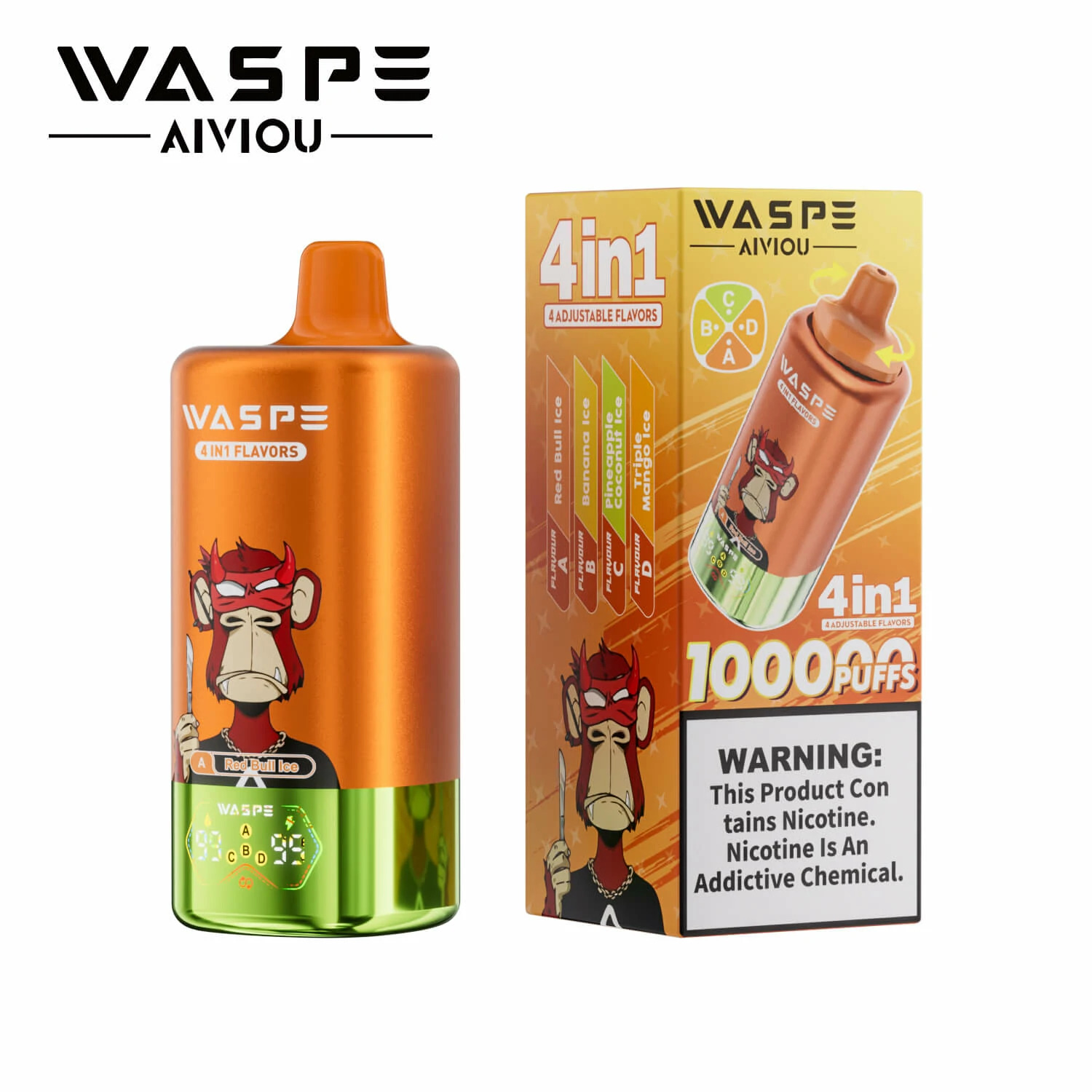 Waspe 100000 100K Bouffées 4-in-1 Vape jetable - image 5