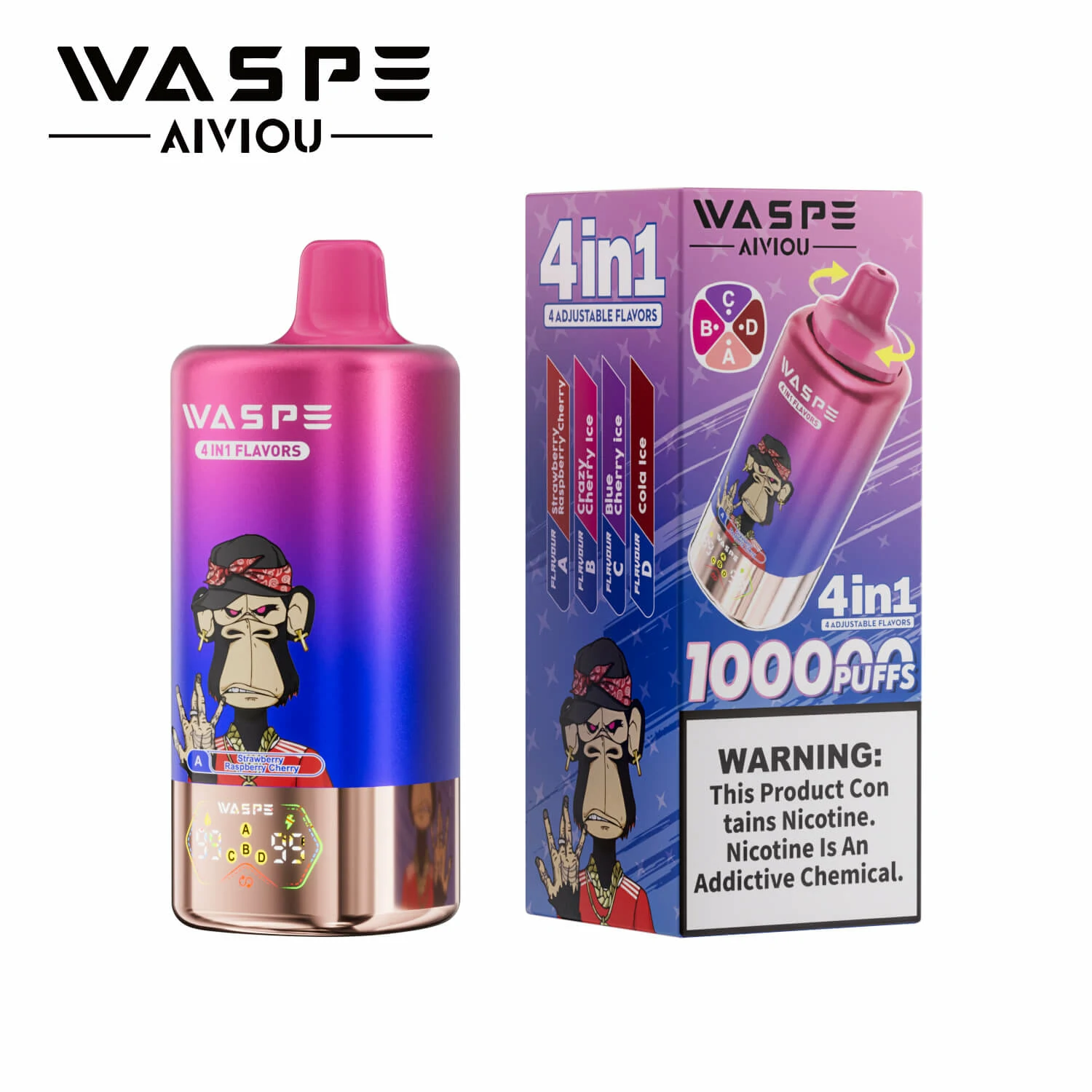 Waspe 100000 100K Bouffées 4-in-1 Vape jetable - image 6