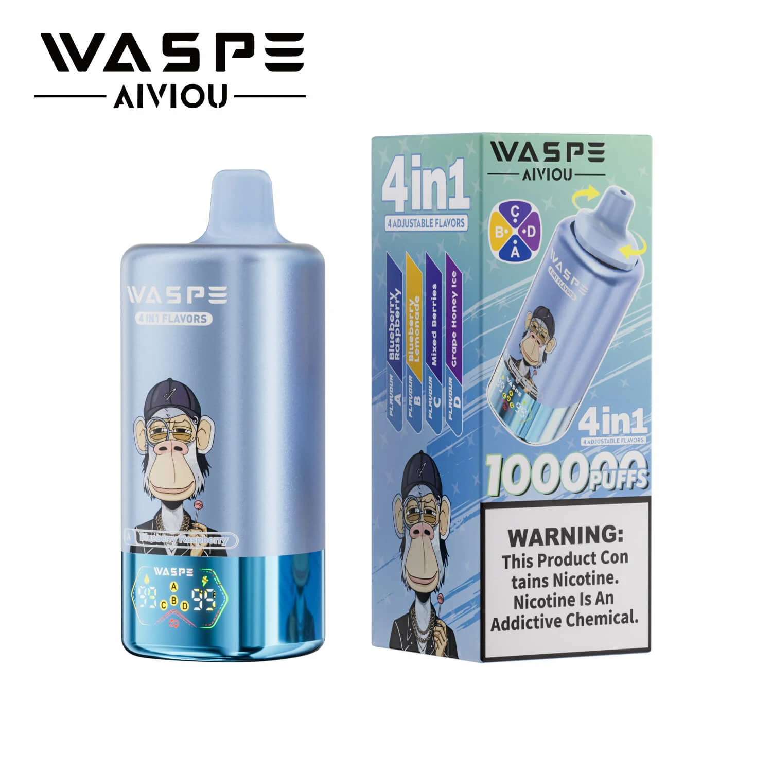Waspe 100000 100K Bouffées 4-in-1 Vape jetable - image 11