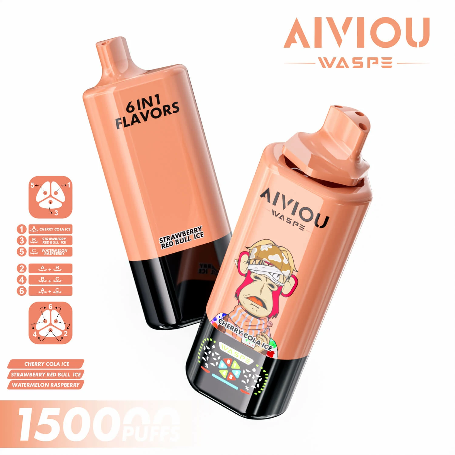 WASPE AIVIOU 150000 150K Bouffées 6-in-1 Vape Jetable - image 7