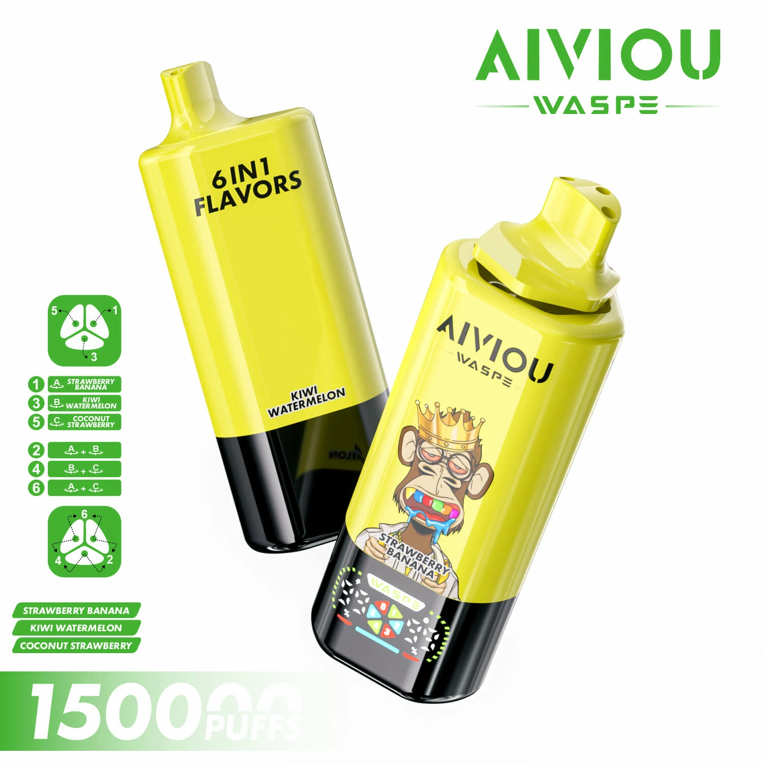 WASPE AIVIOU 150000 150K Bouffées 6-in-1 Vape Jetable - image 11